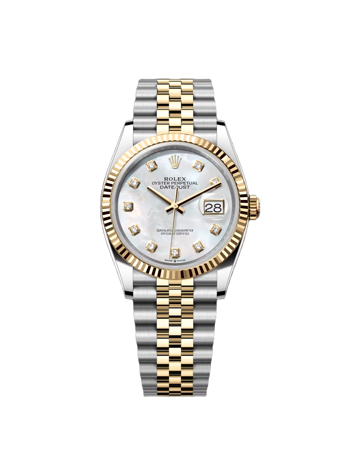 RLX  Datejust 36mm 126233 MOP Diamond Dial Jubilee Two-Tone Bracelet Watch