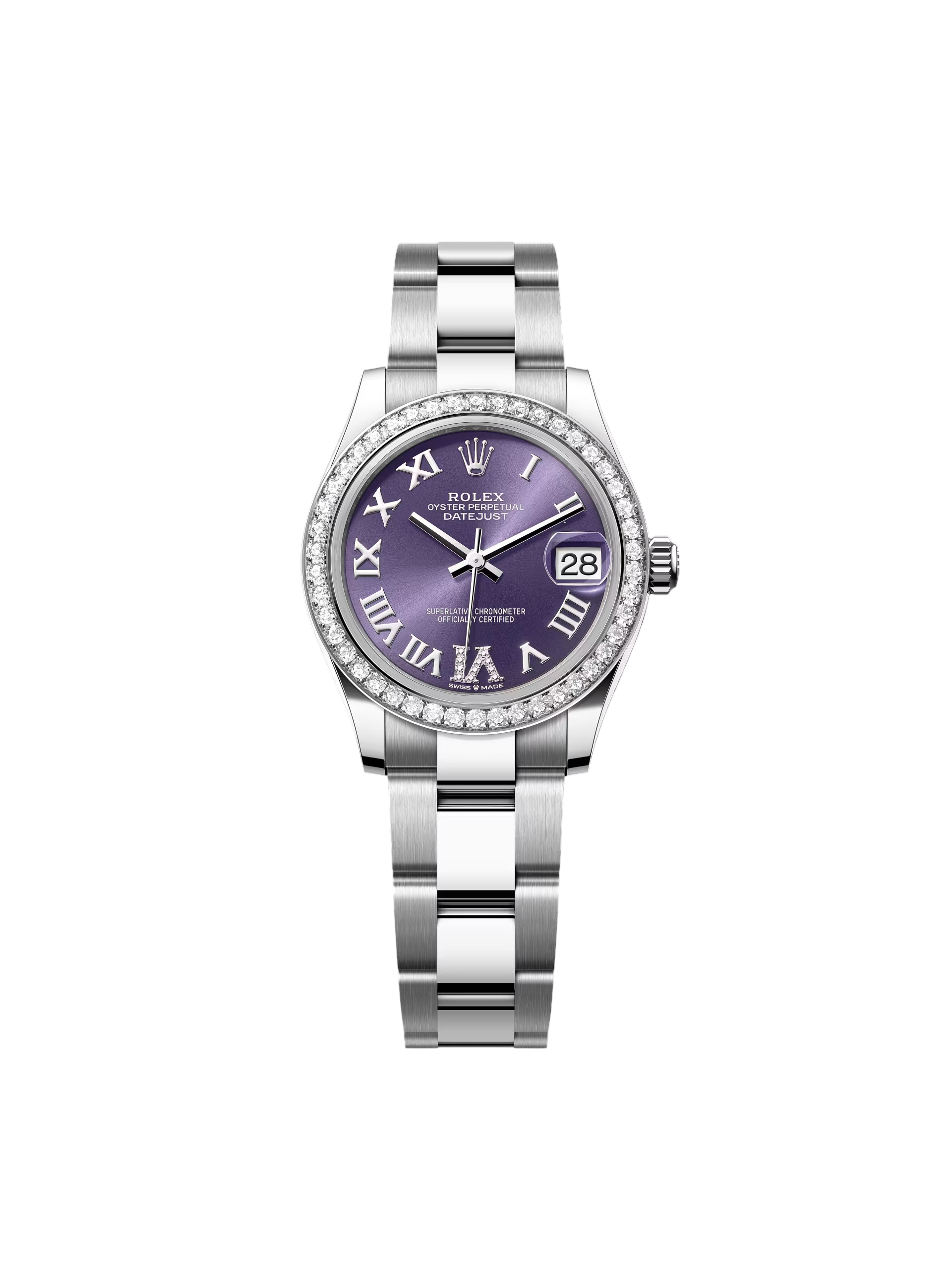 RLX Datejust m278384RBR-0029/0030 Aubergine 31mm Dial Jubilee Watch