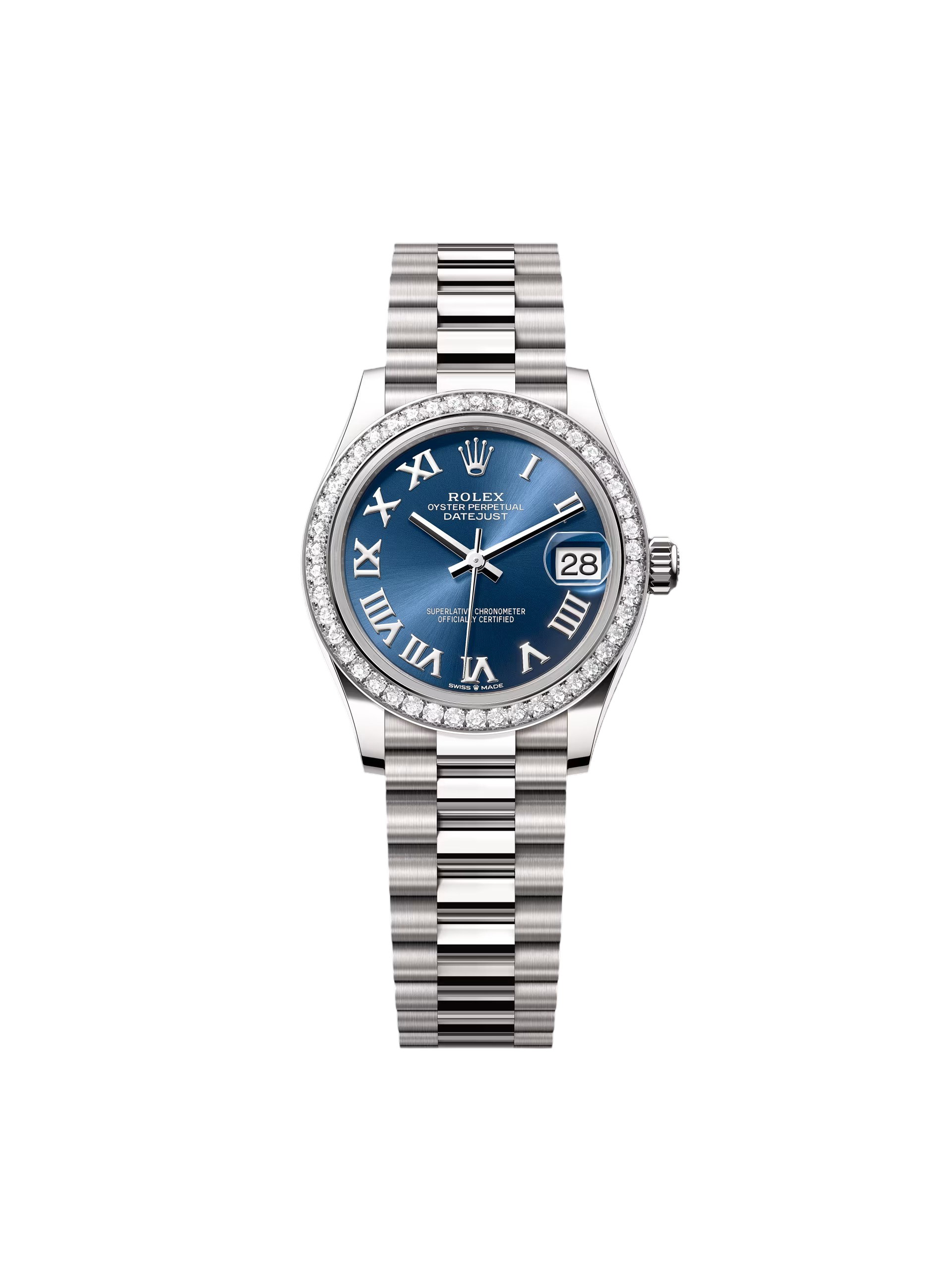 RLX Datejust m278289RBR-0023 Bright Blue Dial White Gold President Watch
