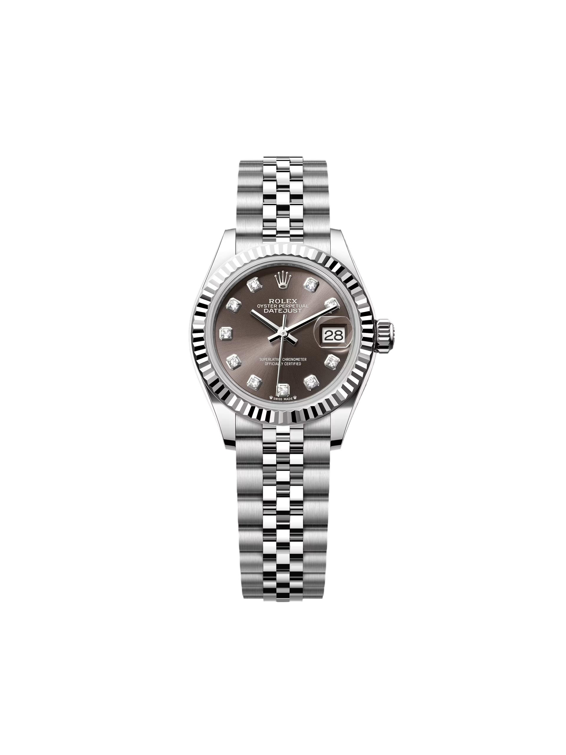 RLX Lady-Datejust 28mm 279174 Dark Grey Diamond Dial Oyster Bracelet