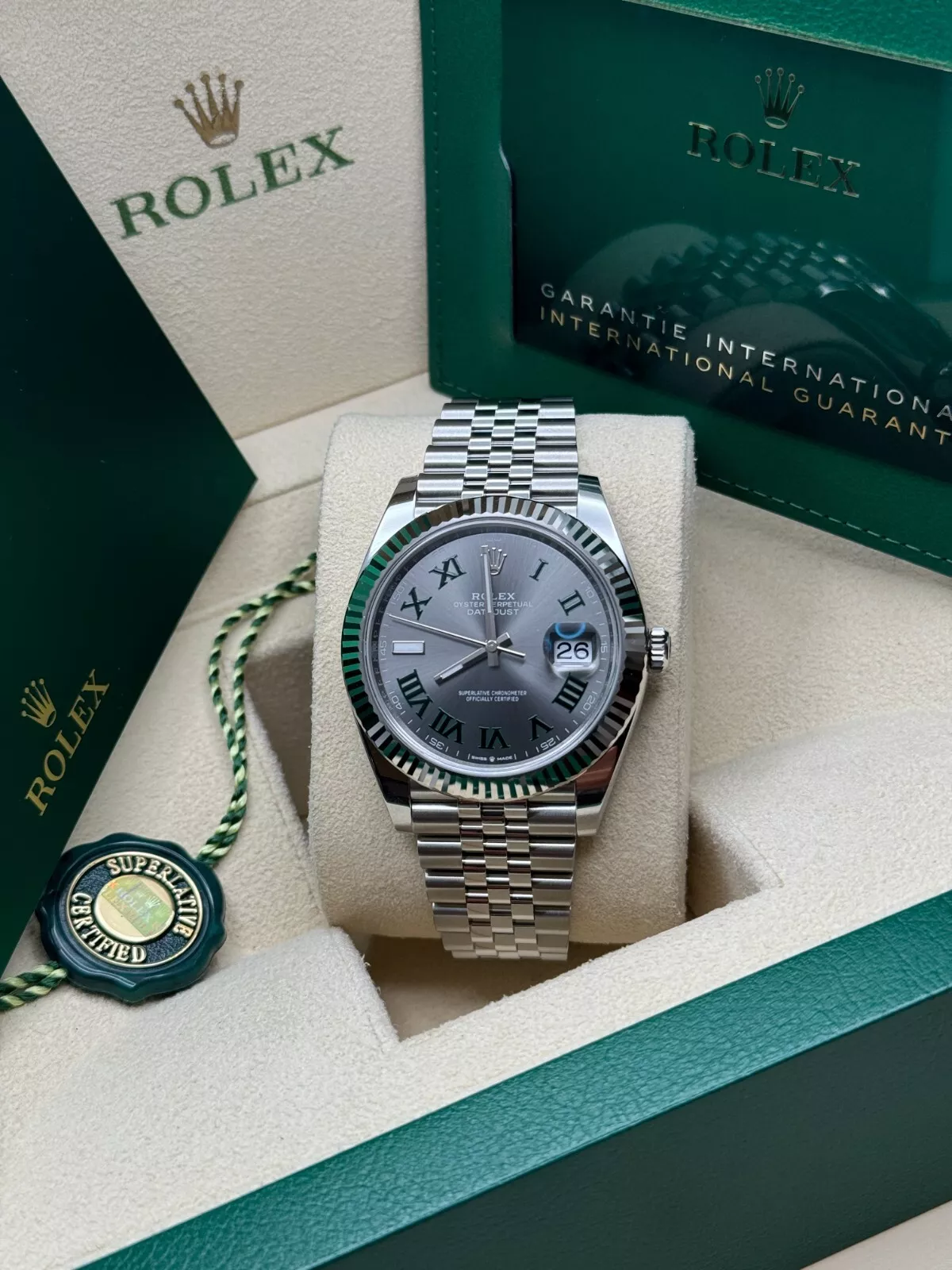 RLX  Datejust 41mm 126334 Slate Roman Jubilee Stainless Steel Mens Watch