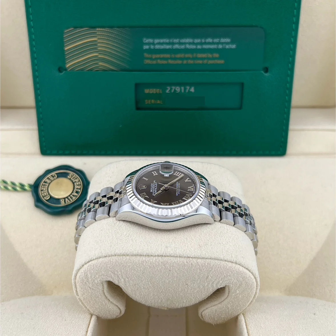 RLX Lady-Datejust 28mm 279174 Dark Grey Roman Dial Oyster Bracelet