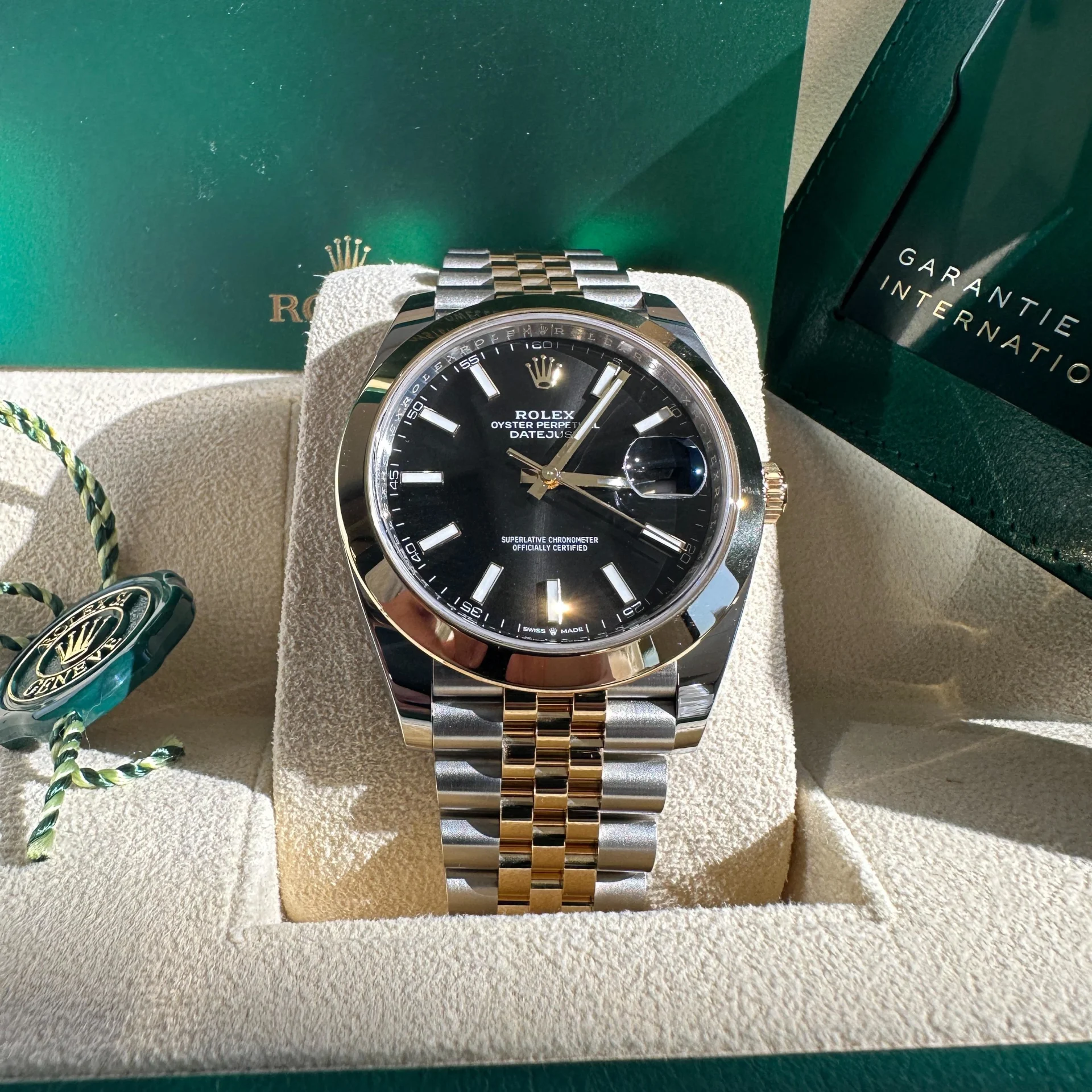 RLX Datejust 41mm 126303 Black Index Jubilee 41mm Steel and Yellow Gold Mens Watch