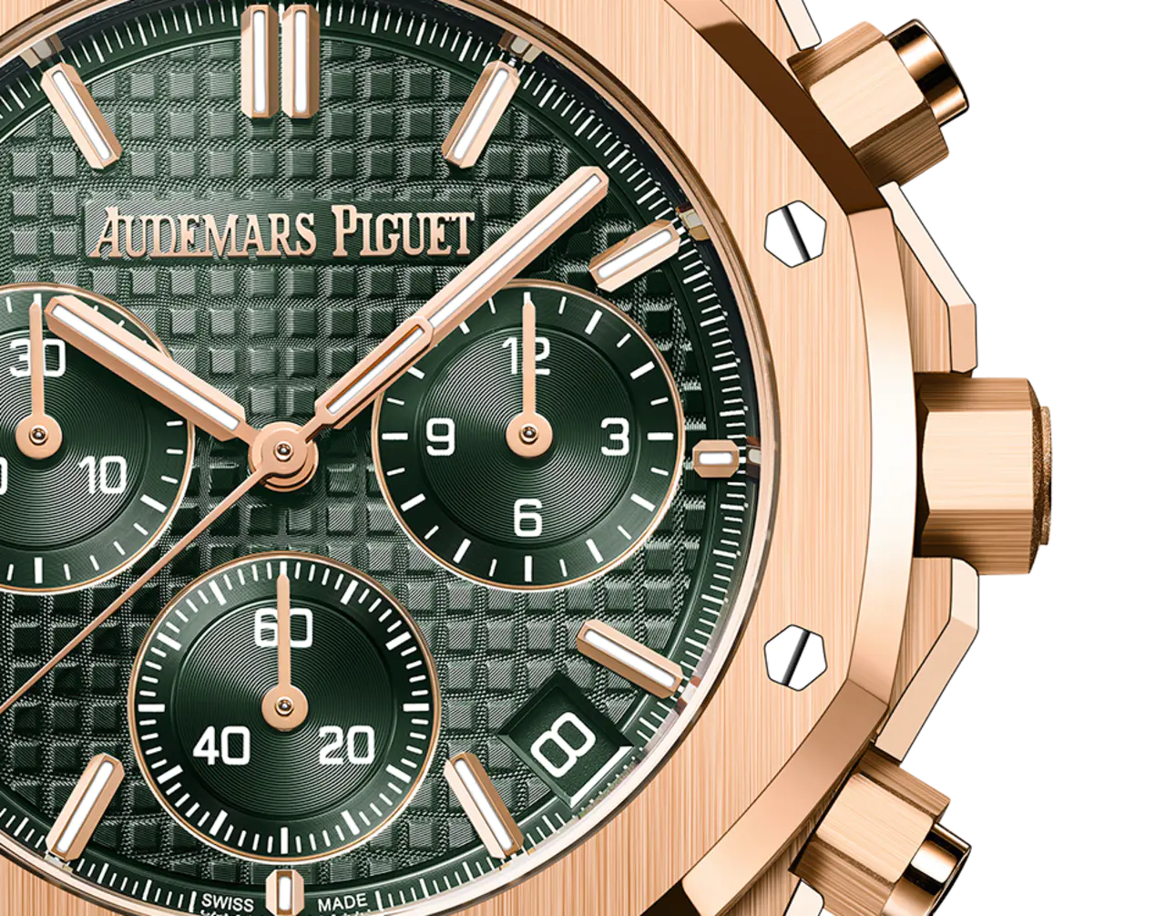 A&P ROYAL OAK Pink Gold Khaki Green Dial CHRONOGRAPH 41mm