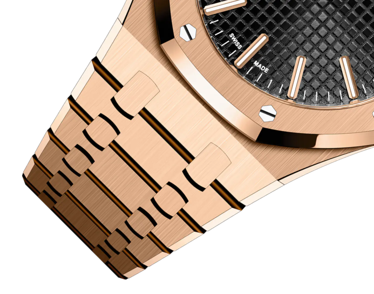 A&P ROYAL OAK Pink Gold Black Dial 41mm