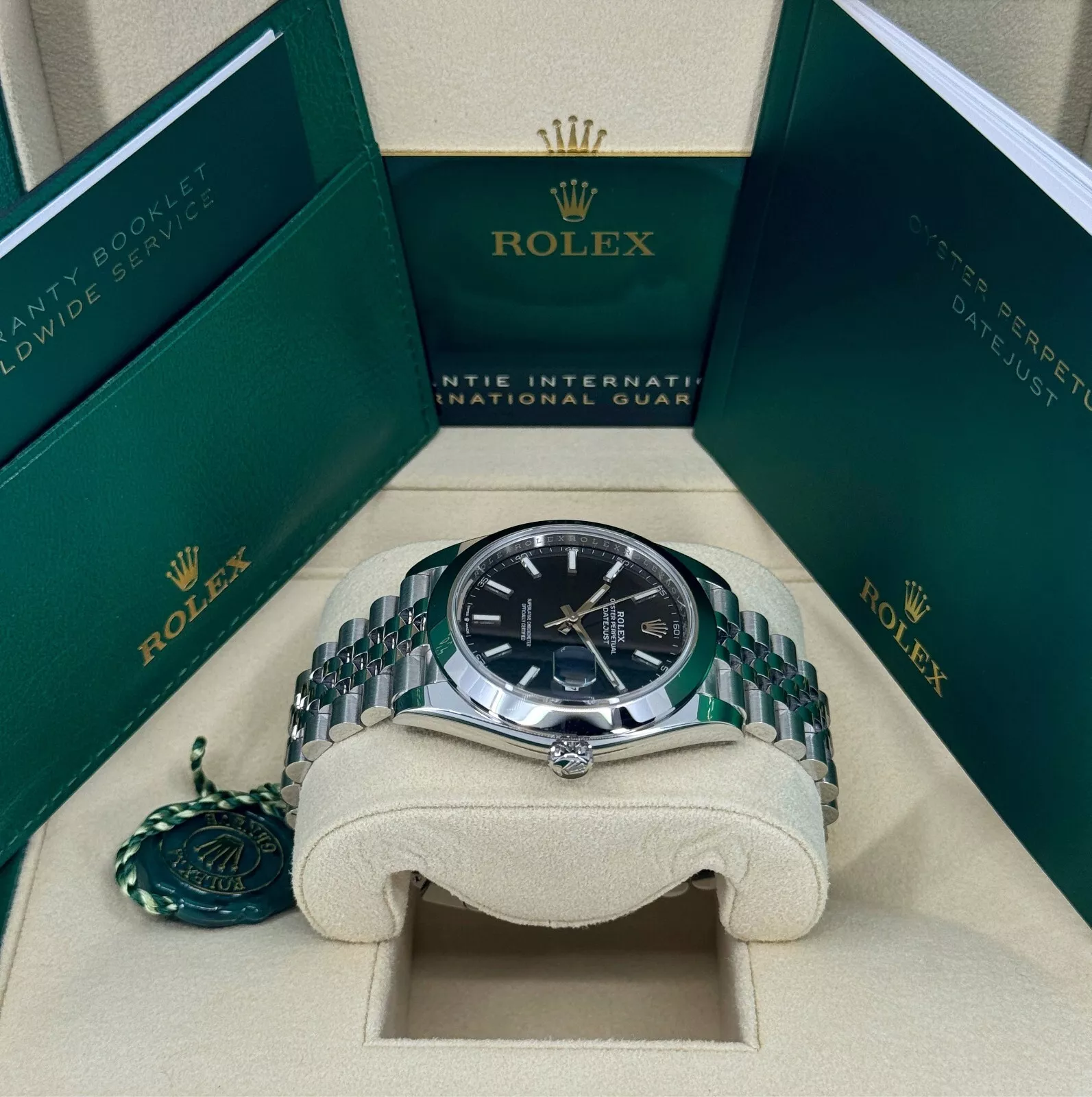 RLX Datejust 41mm 126300 Black Index Oyster 41mm Stainless Steel Watch