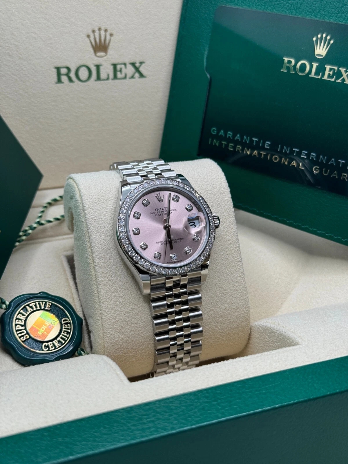 RLX Lady-Datejust 28mm 279384RBR Pink Dial Oyster Bracelet