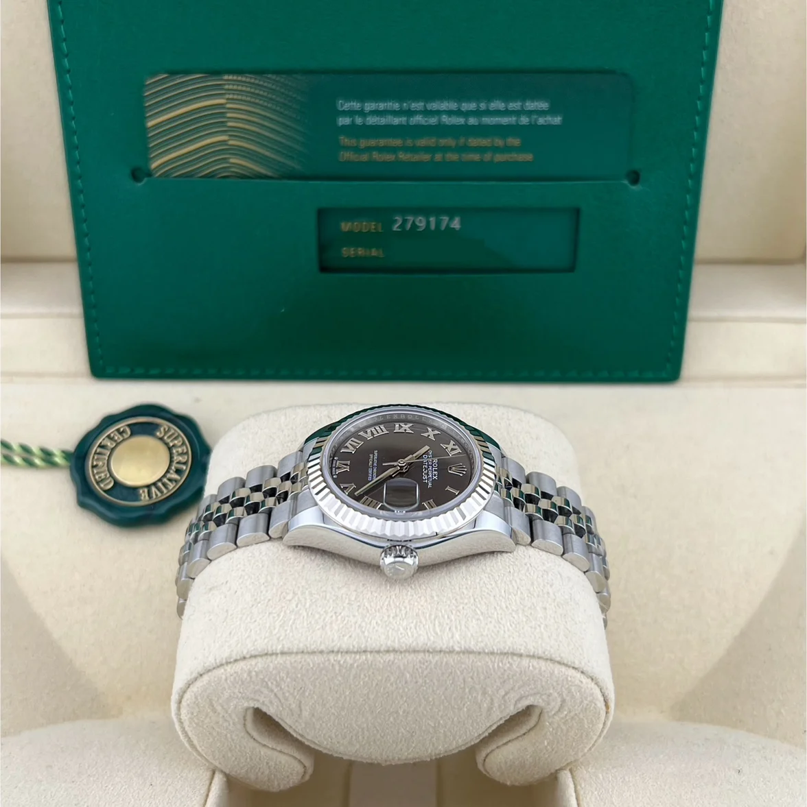 RLX Lady-Datejust 28mm 279174 Dark Grey Roman Dial Oyster Bracelet