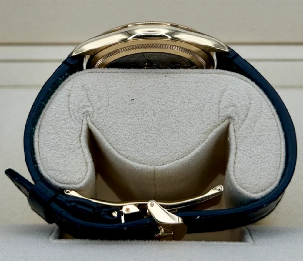 Rolex 1908 Yellow Gold Black Dial Black Alligator Strap - 52508-0002