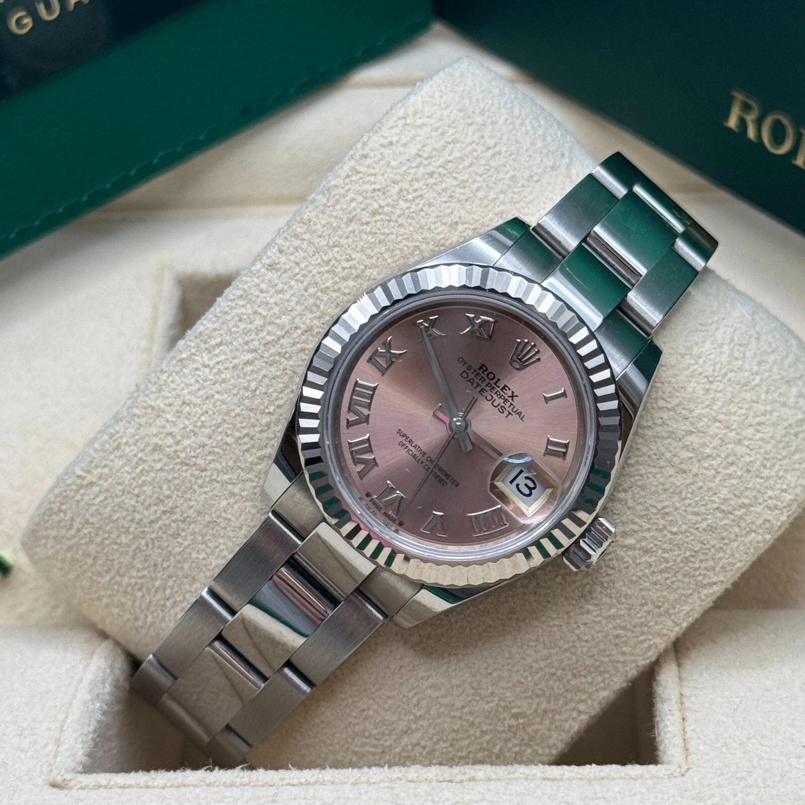 RLX Lady-Datejust 28mm 279174 Pink Roman Dial Oyster Bracelet