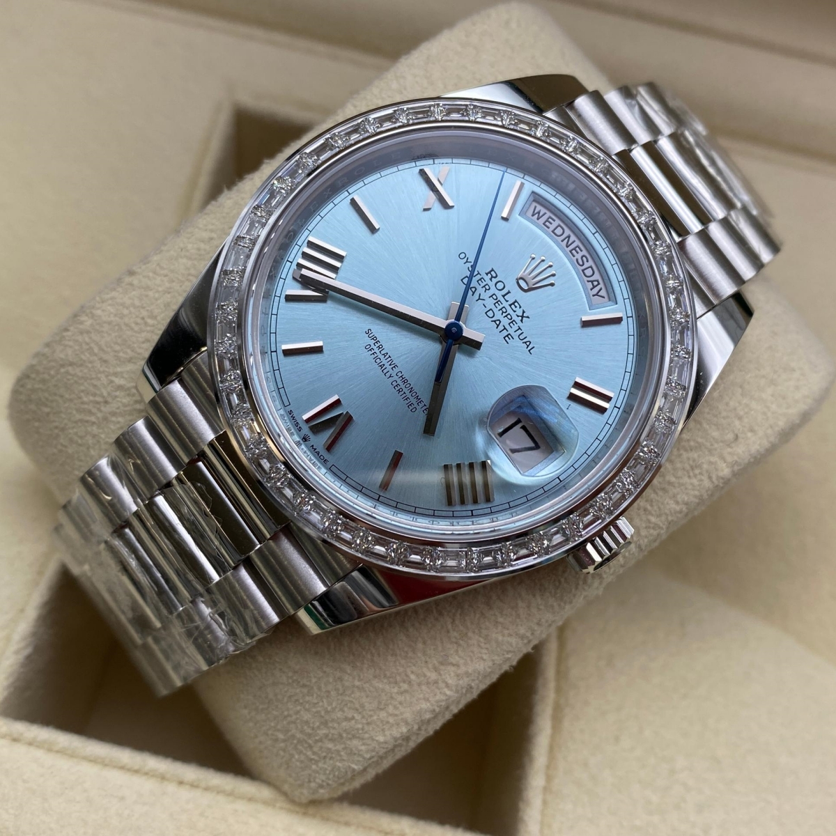 RLX Day-Date 40mm 228396TBR-0030 Ice Blue Roman Dial