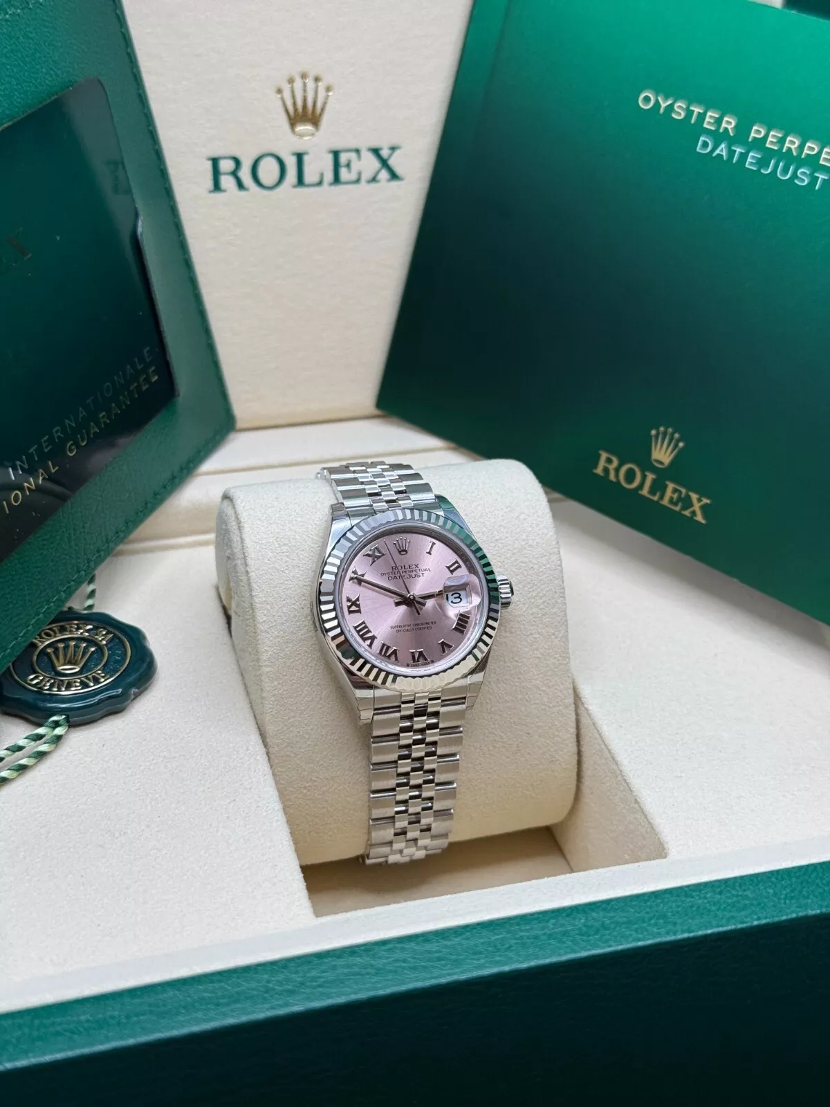 RLX Lady-Datejust 28mm 279174 Pink Roman Dial Oyster Bracelet