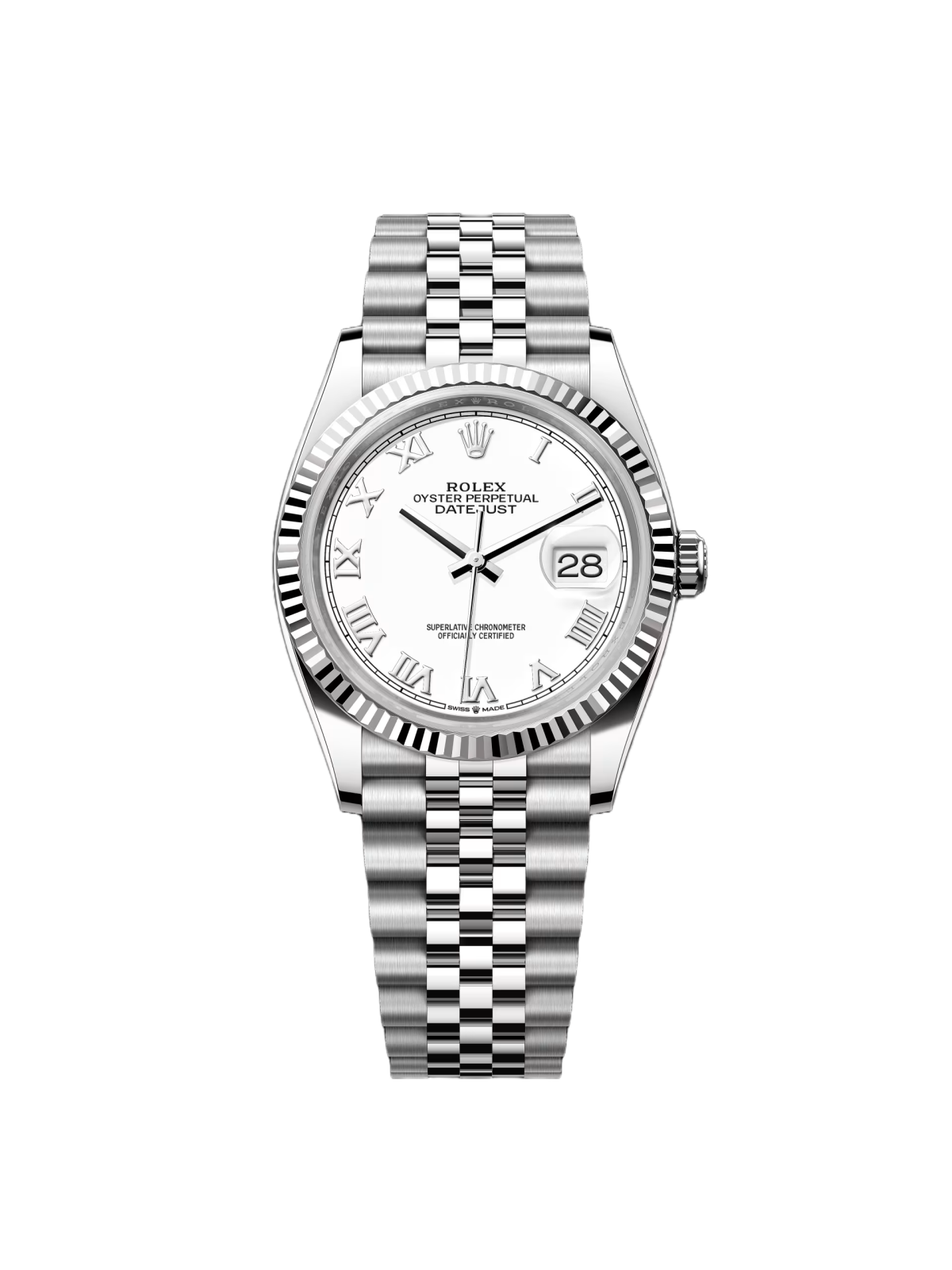 RLX  Datejust 36mm 126234 White Roman Dial Oyster Stainless Steel Mens