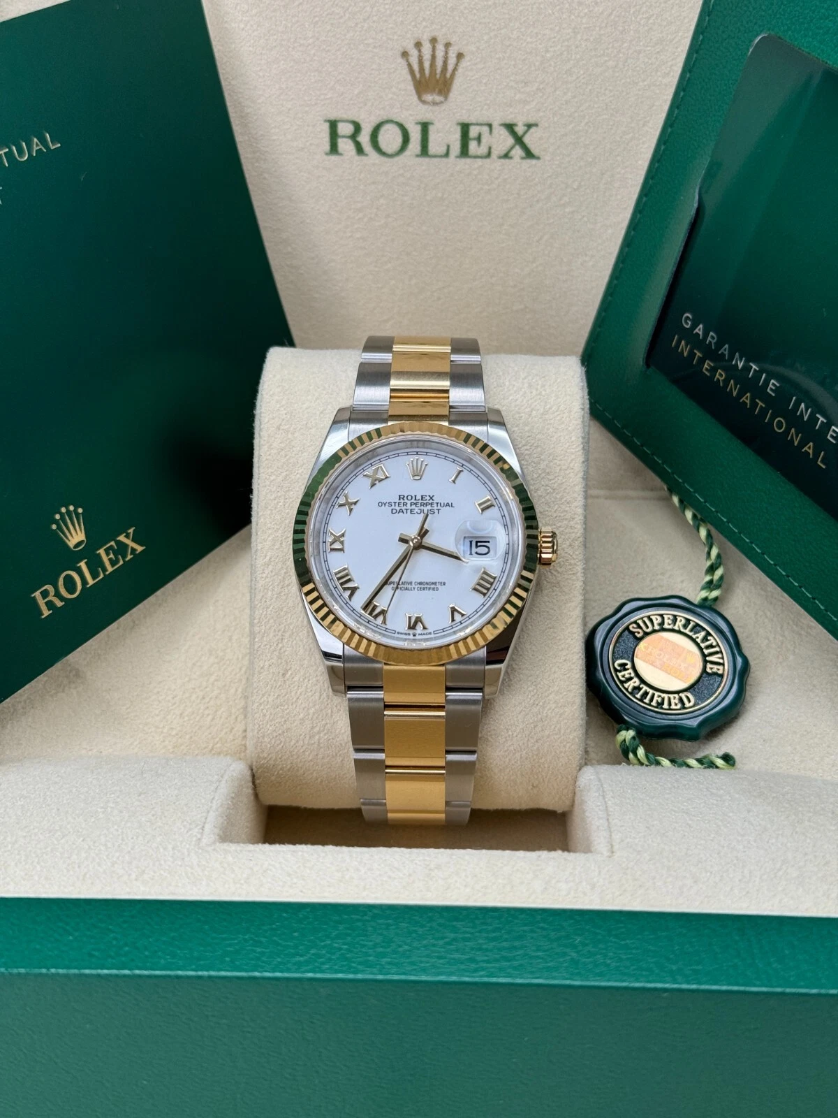 RLX  Datejust 36mm 126233 White Dial Oyster Bracelet Watch