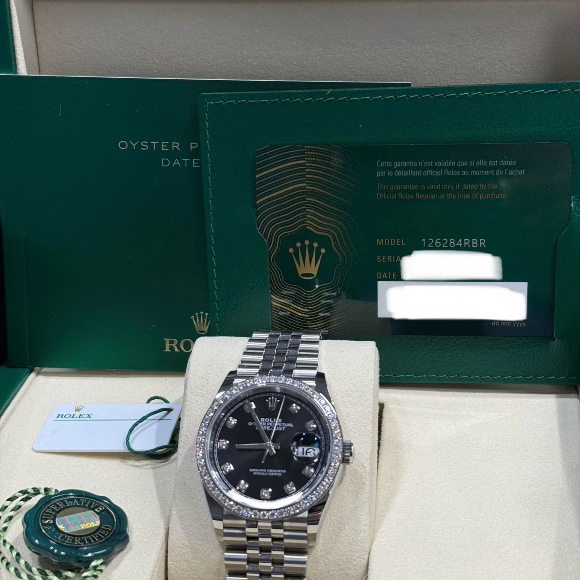 RLX  Datejust 36mm 126284 Black Dial Jubilee bracelet