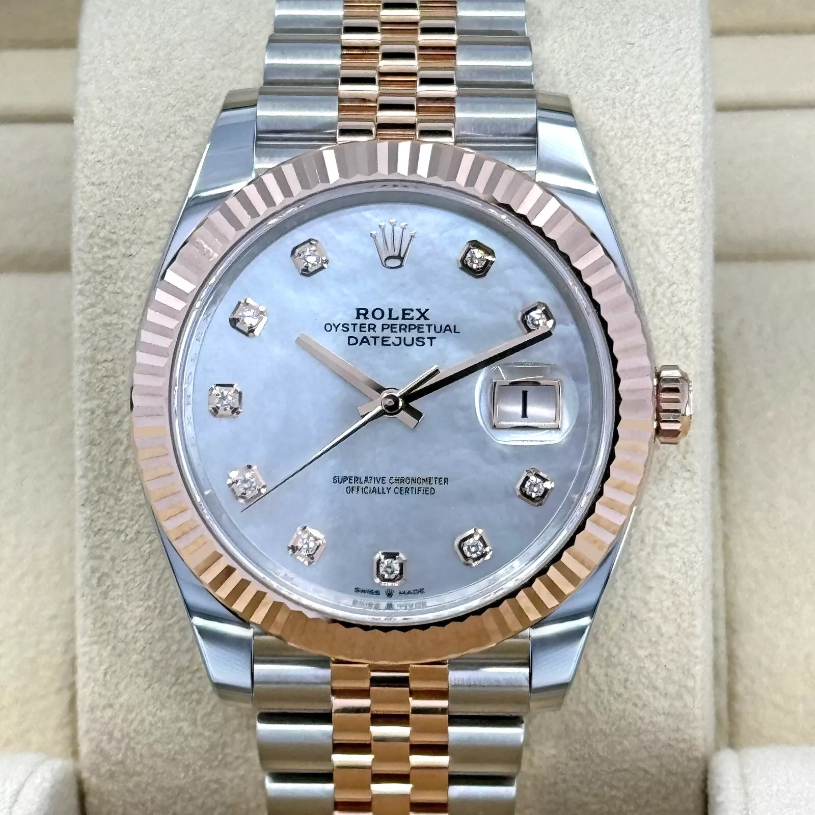 RLX Datejust 41mm 126331 MOP Diamond Jubilee Steel and Rose Gold Watch
