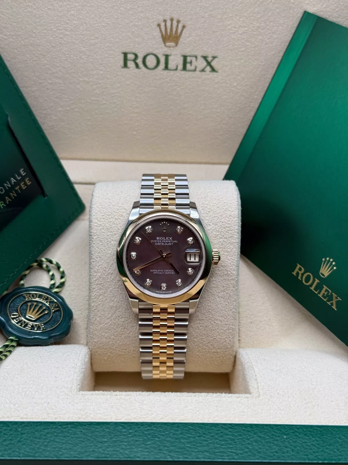 RLX Datejust m278243-0023/0024 31mm Black Mother-of-Pearl Dial Yellow Rolesor Oyster Watch