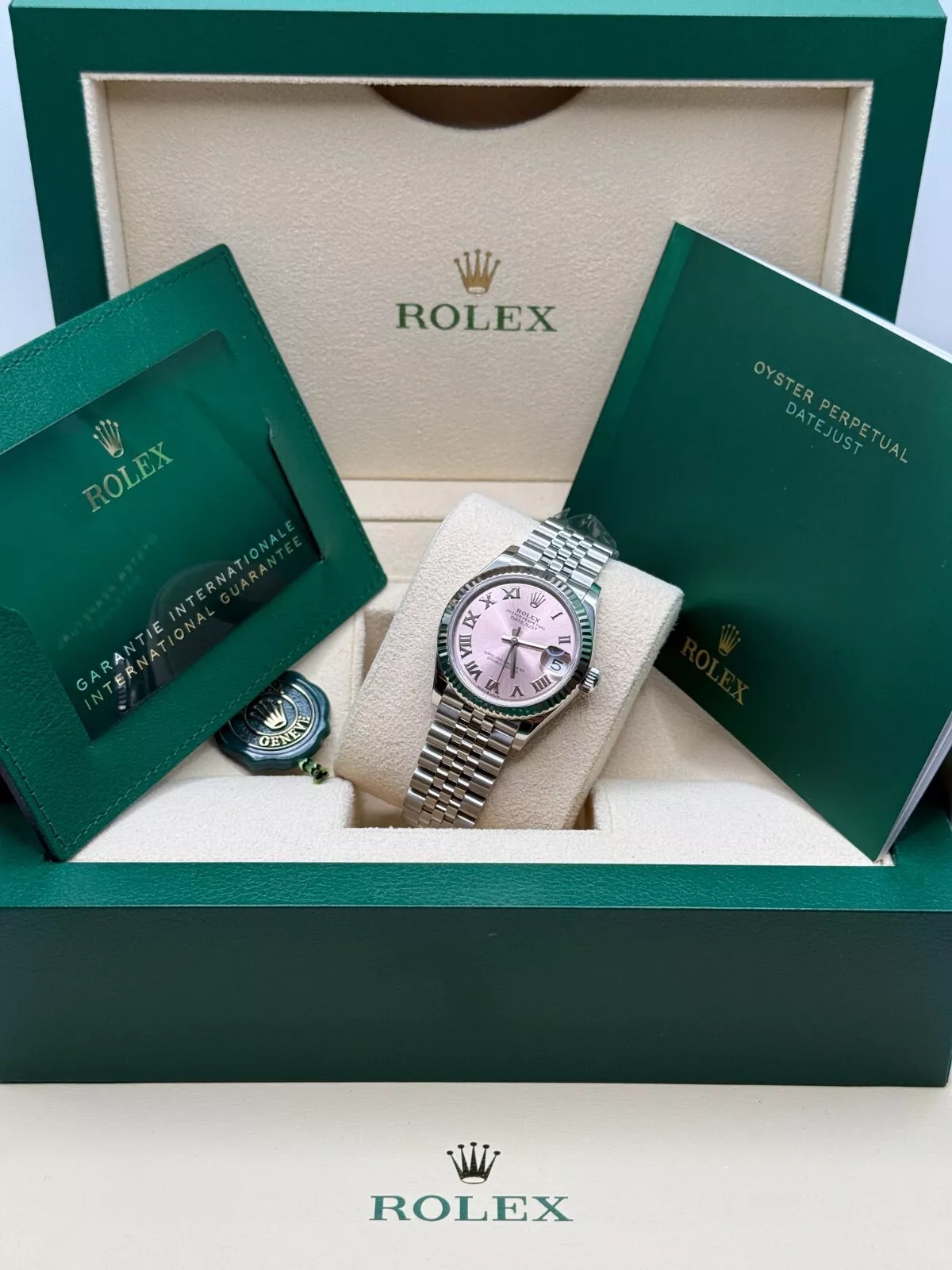RLX Datejust m278274-0019/0020 Pink 31mm Dial Oyster Watch