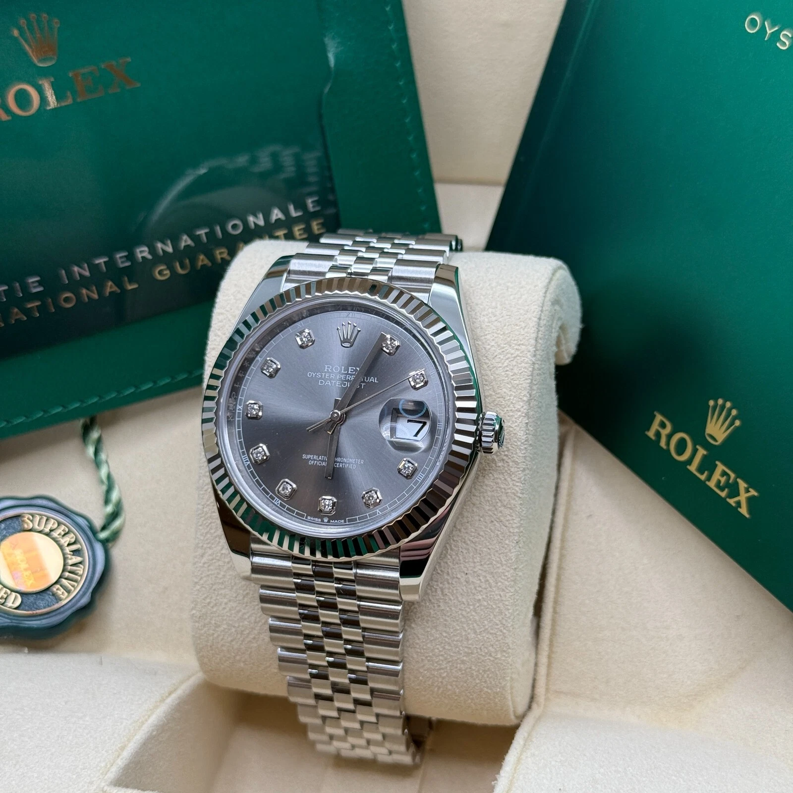 RLX  Datejust 41mm 126334 Slate Diamond Jubilee Stainless Steel