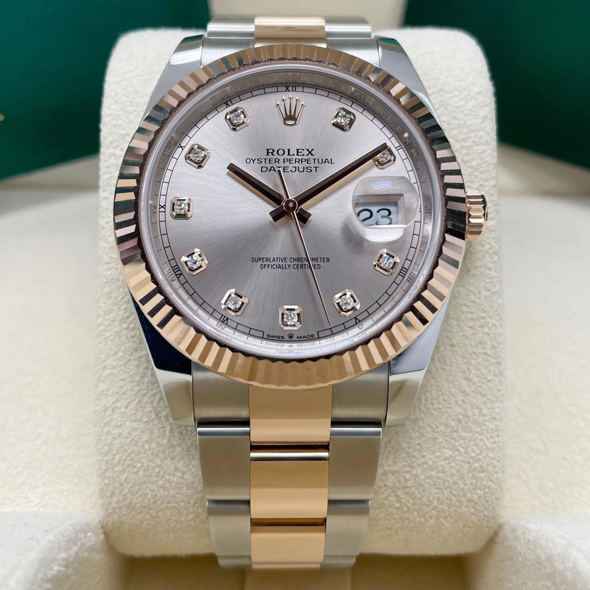 RLX Datejust 41mm 126331 Sundust Diamond Jubilee Steel and Everose Gold Watch