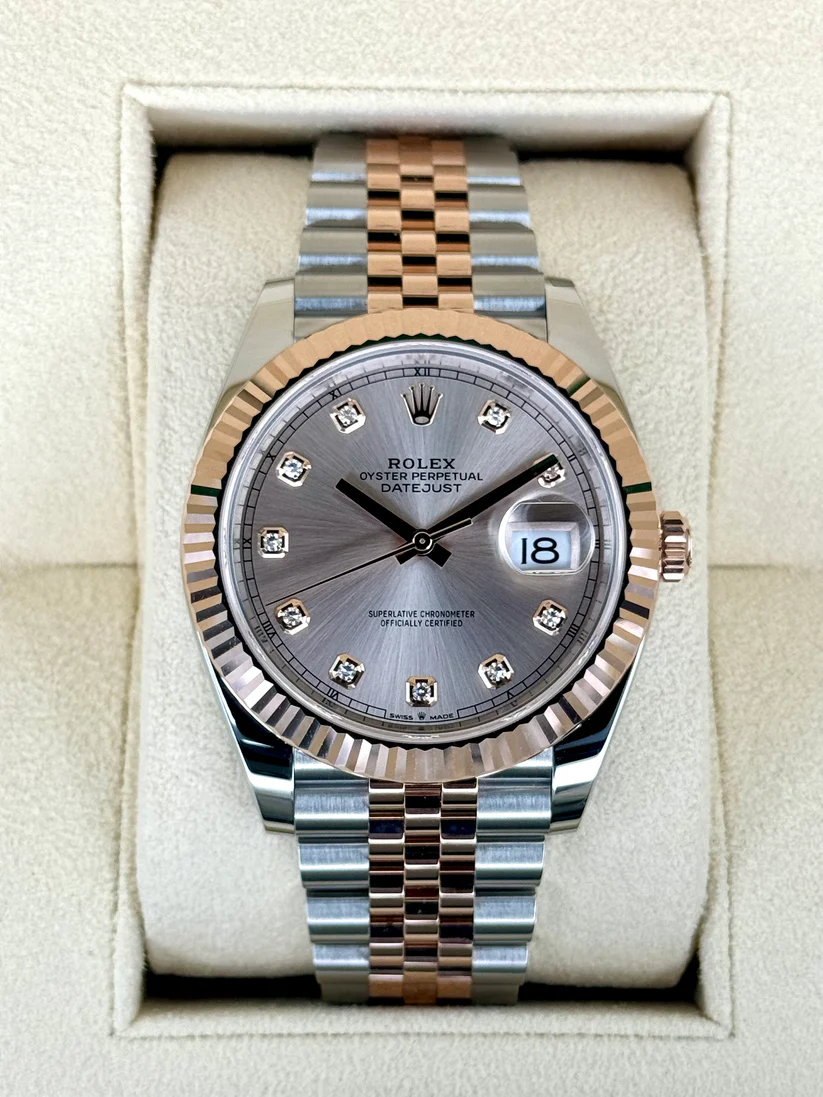 RLX Datejust 41mm 126331 Sundust Diamond Jubilee Steel and Everose Gold Watch