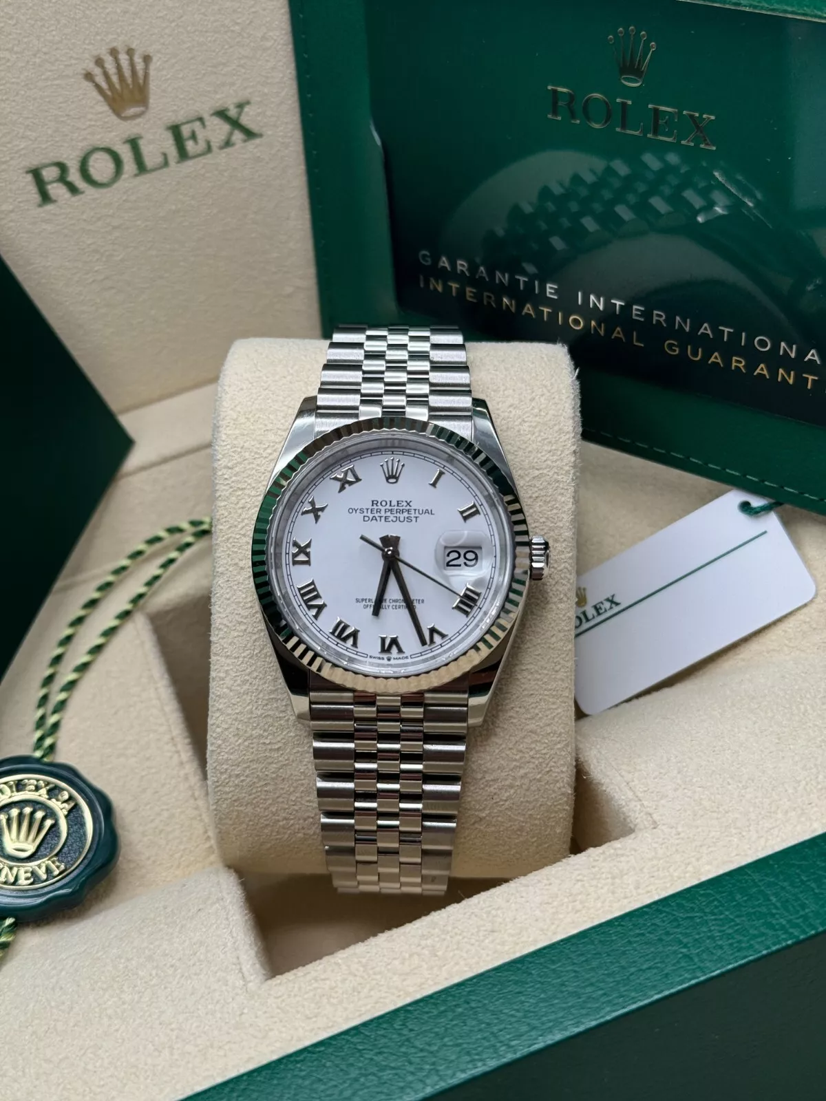 RLX  Datejust 41mm 126334 White Roman Oyster Stainless Steel Mens Watch