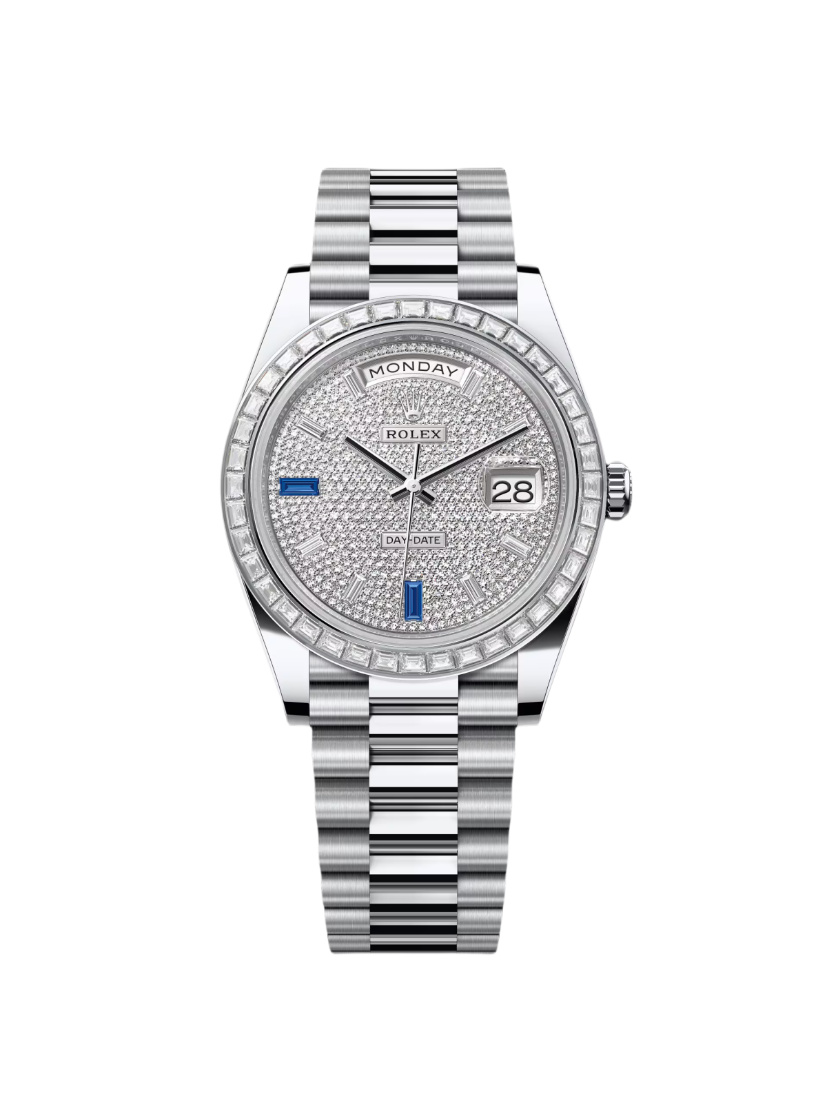 RLX Day-Date 40mm 228396TBR-0021 Diamonds Sapphires Dial