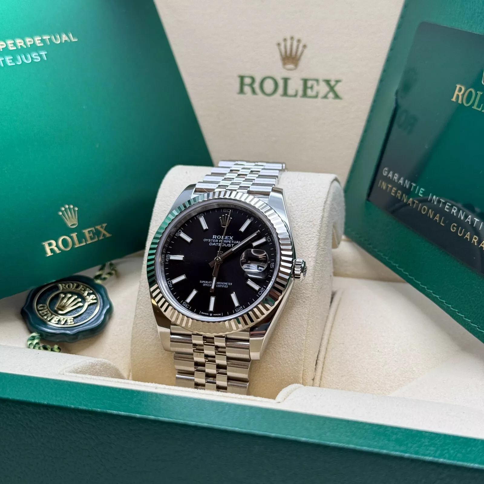 RLX  Datejust Black Index Jubilee 41mm Stainless Steel - 126334