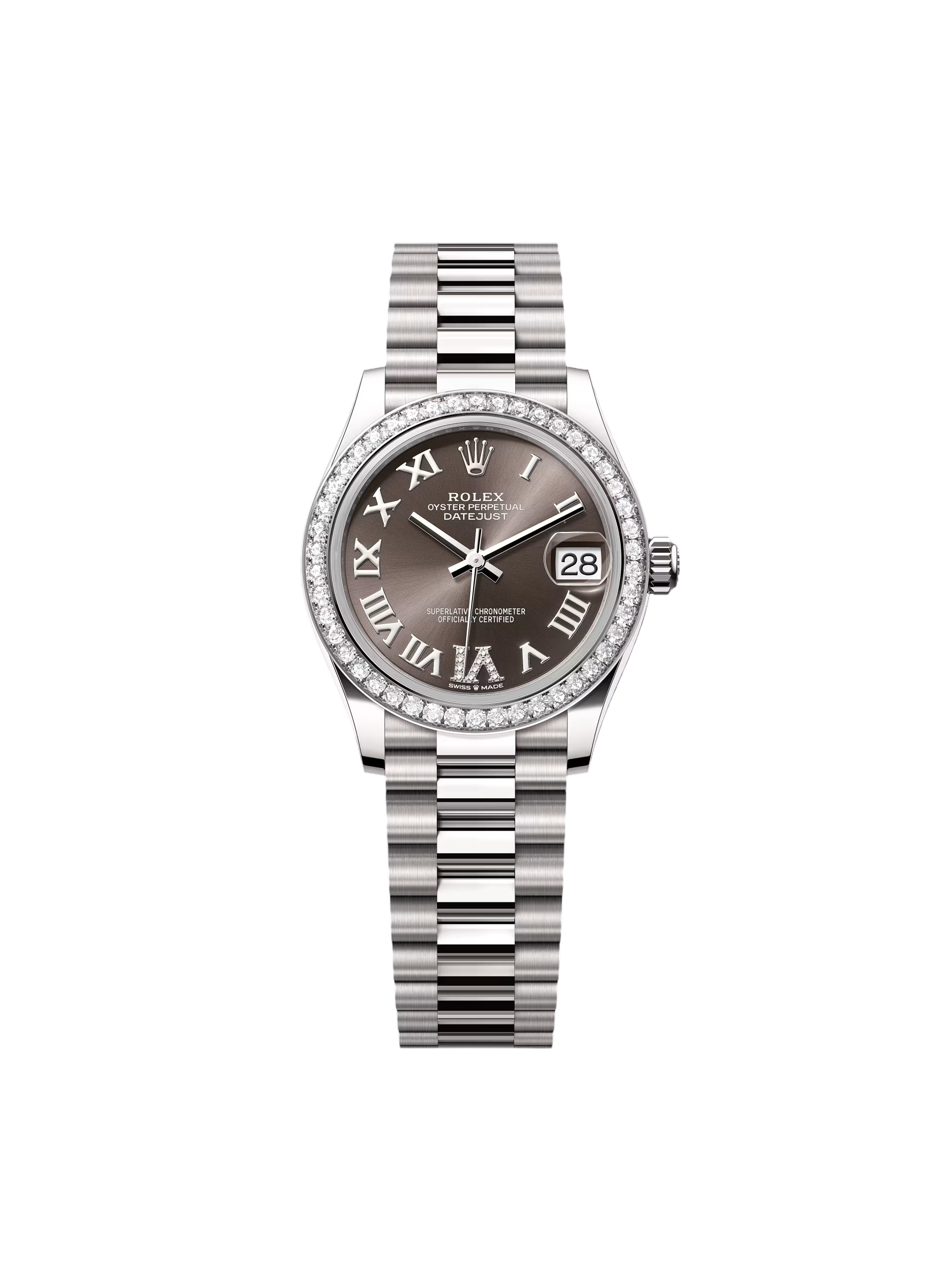 RLX Datejust m278289RBR-0020 Dark Grey Dial White Gold President