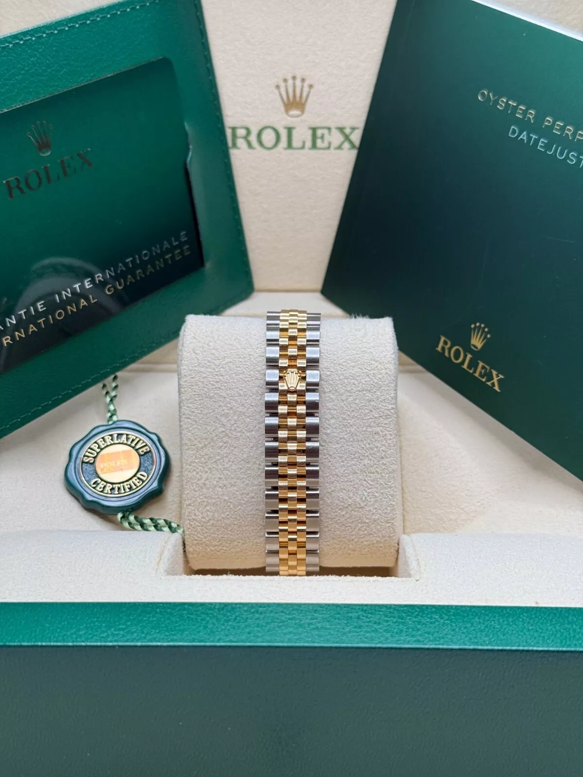 RLX Lady-Datejust 28mm 279383RBR Champagne Diamond Dial Yellow Rolesor Oyster Bracelet