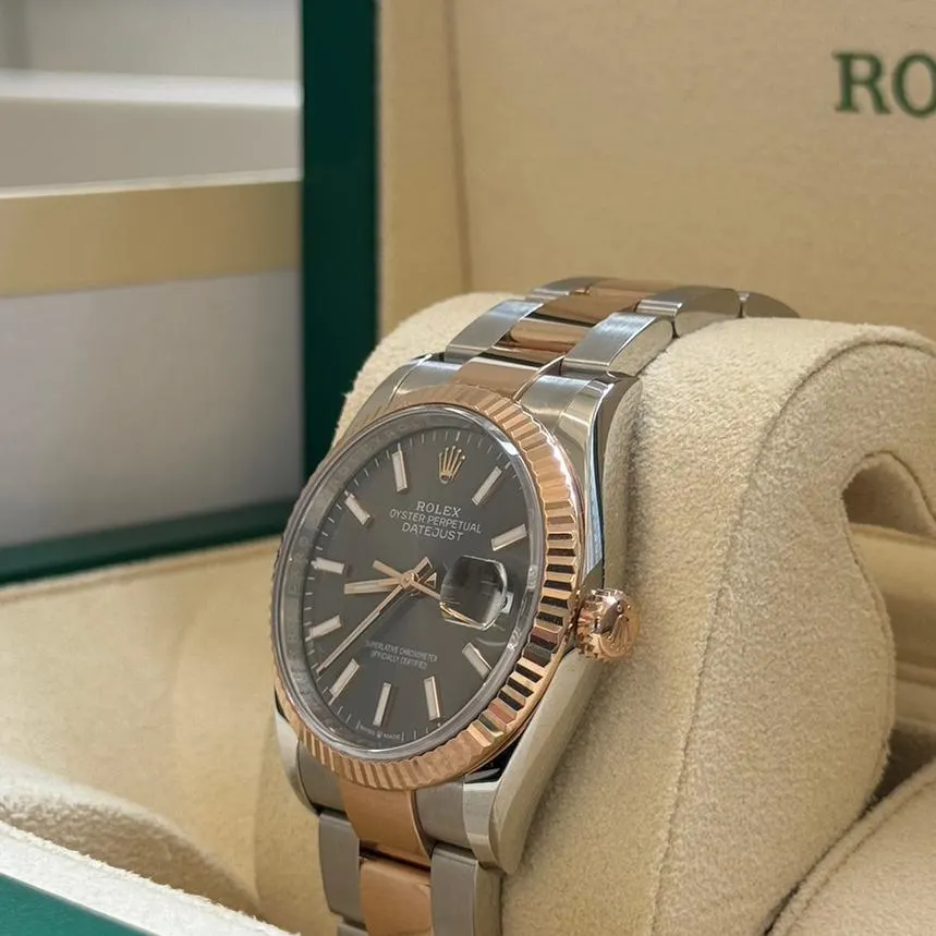 RLX  Datejust 36mm 126231 Slate/Gray Dial Oystersteel and 18K Rose gold Oyster Bracelet