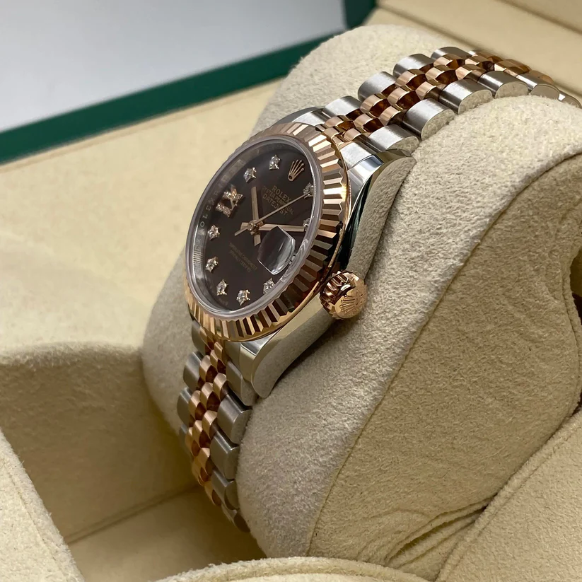 RLX Lady-Datejust 28mm 279171 Chocolate Diamond Set Oyster Stainless Steel and Rose Gold