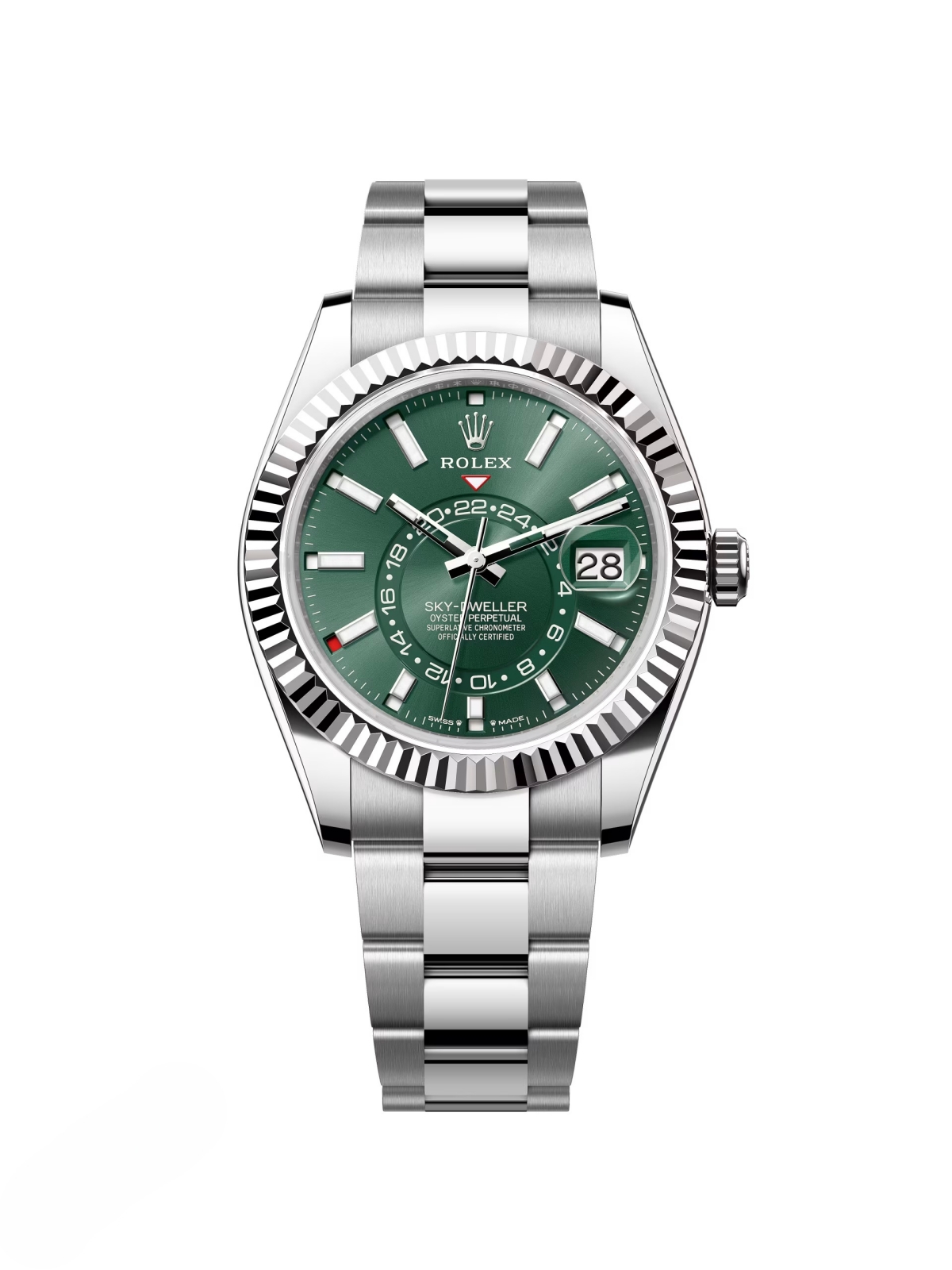 RLX  Sky-Dweller 42mm 336934-0001/0002 Stainless Steel Green Dial Oyster