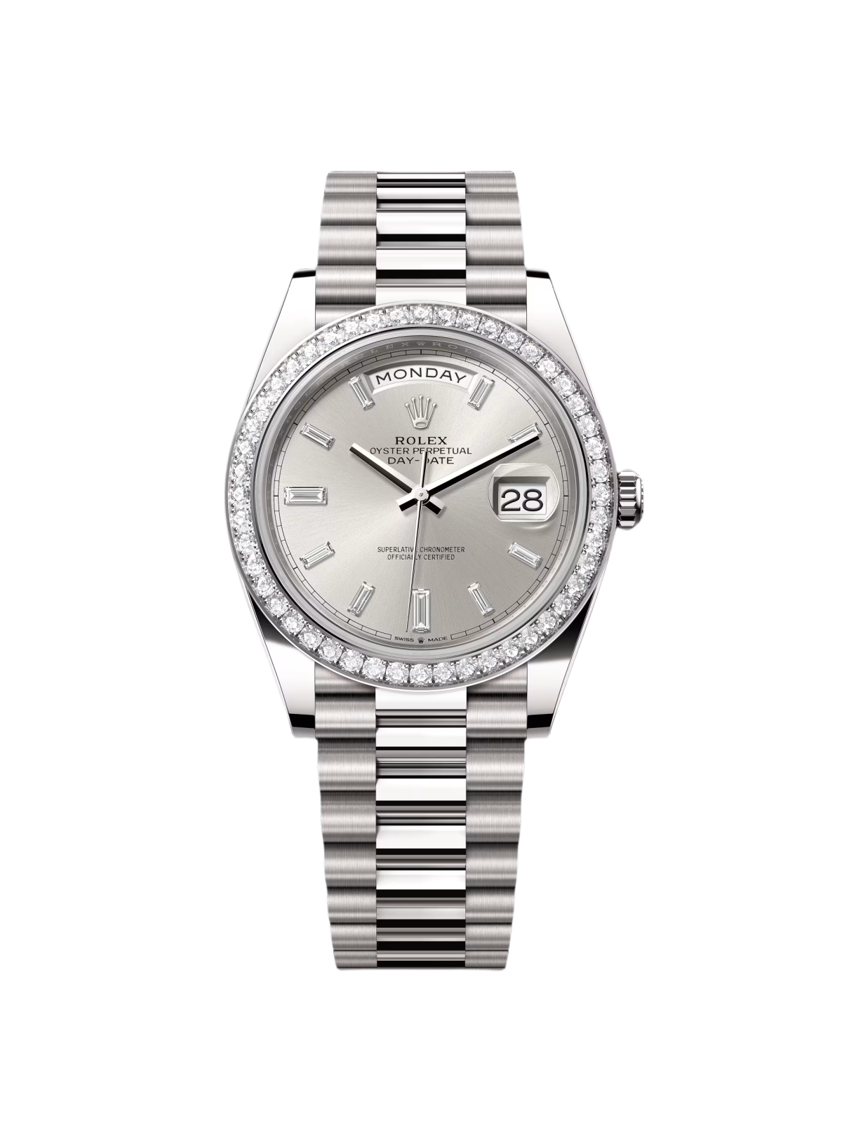RLX Day-Date 40mm 228349RBR-0001 Silver Dial President Bracelet