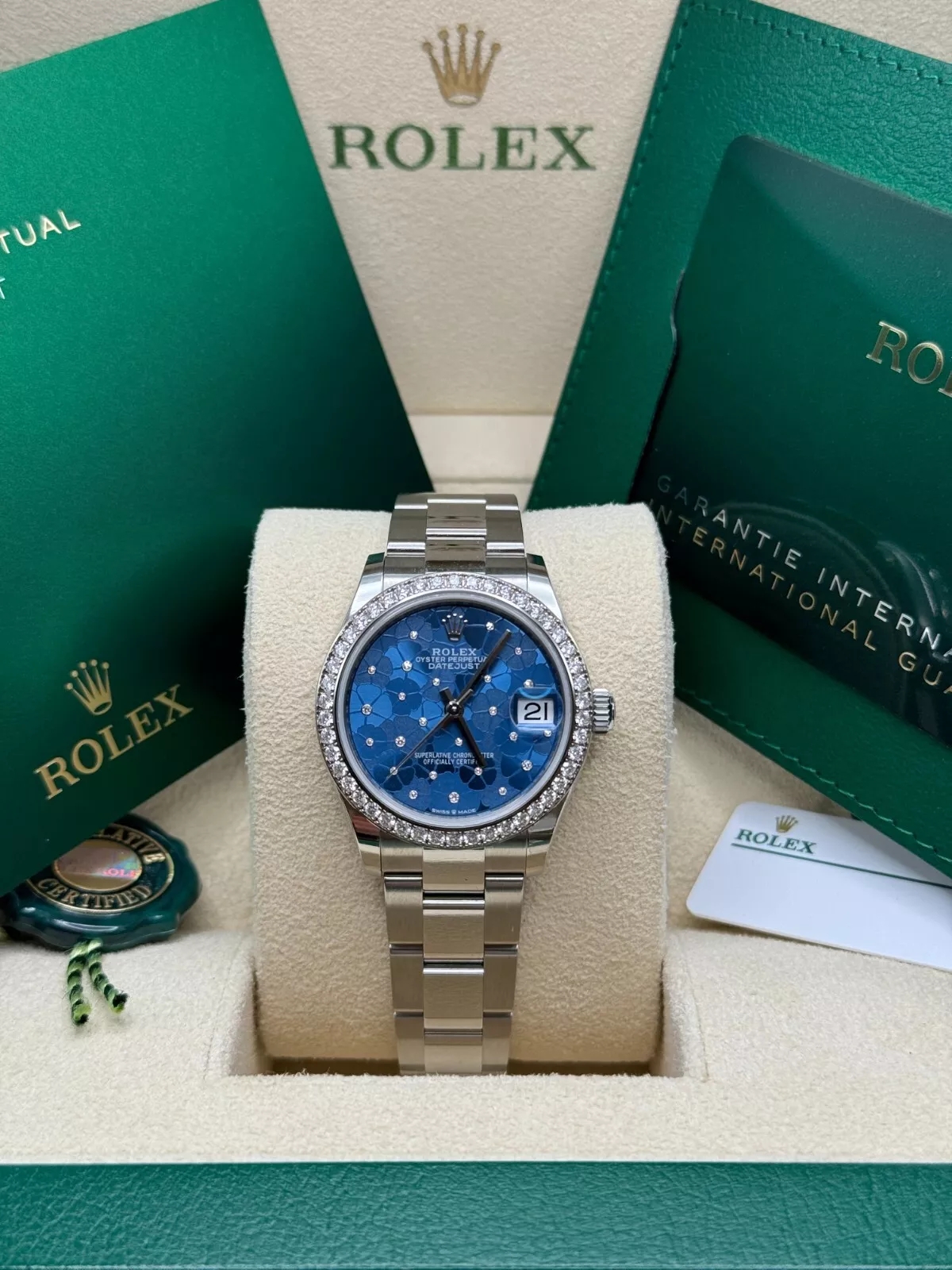 RLX Datejust m278384RBR-0039/0040 Azzurro Blue 31mm Dial Oyster Watch