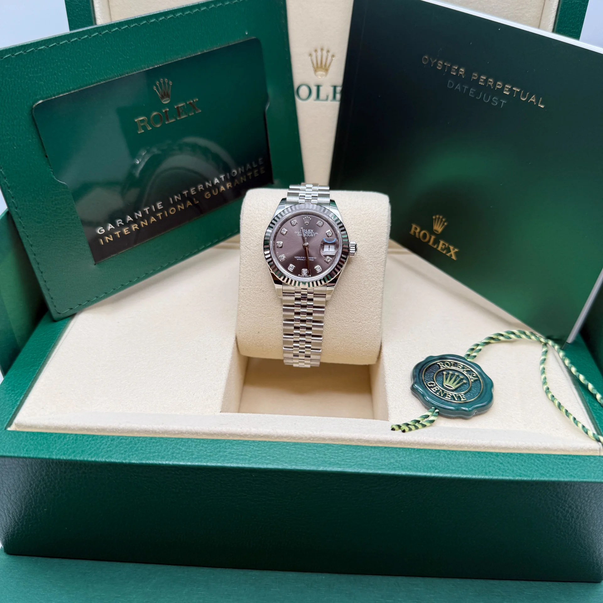 RLX Lady-Datejust 28mm 279174 Dark Grey Diamond Dial Oyster Bracelet