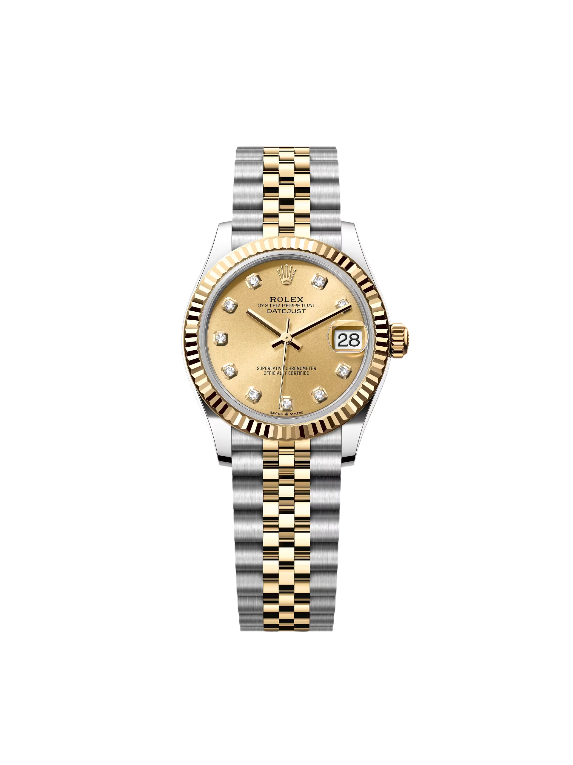 RLX Datejust m278273-0025/0026 31mm Champagne Dial Stainless Steel and Yellow Gold Oyster Watch