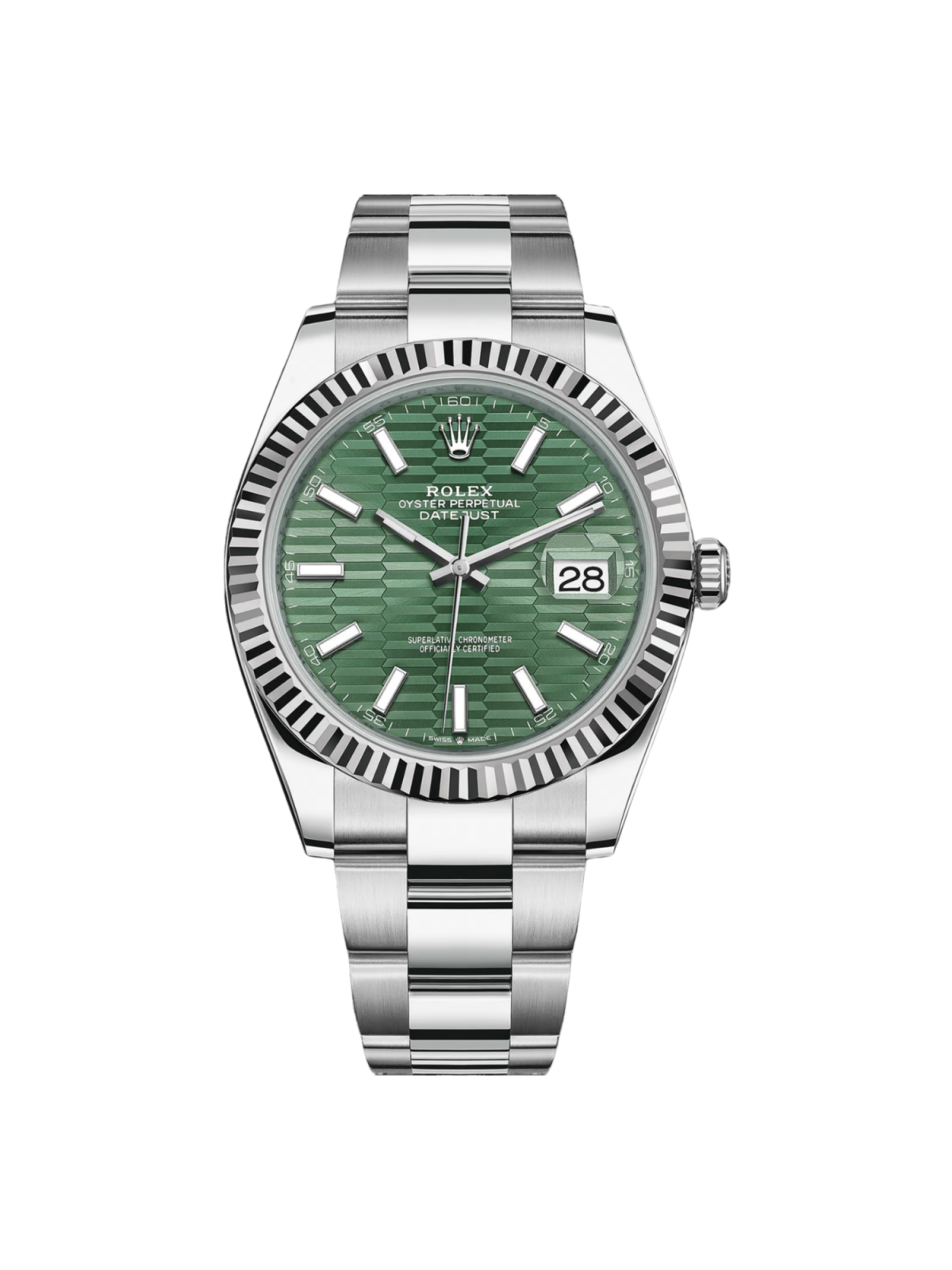 RLX  Datejust 41mm 126334 Mint Green Fluted Motif Dial Oyster Bracelet