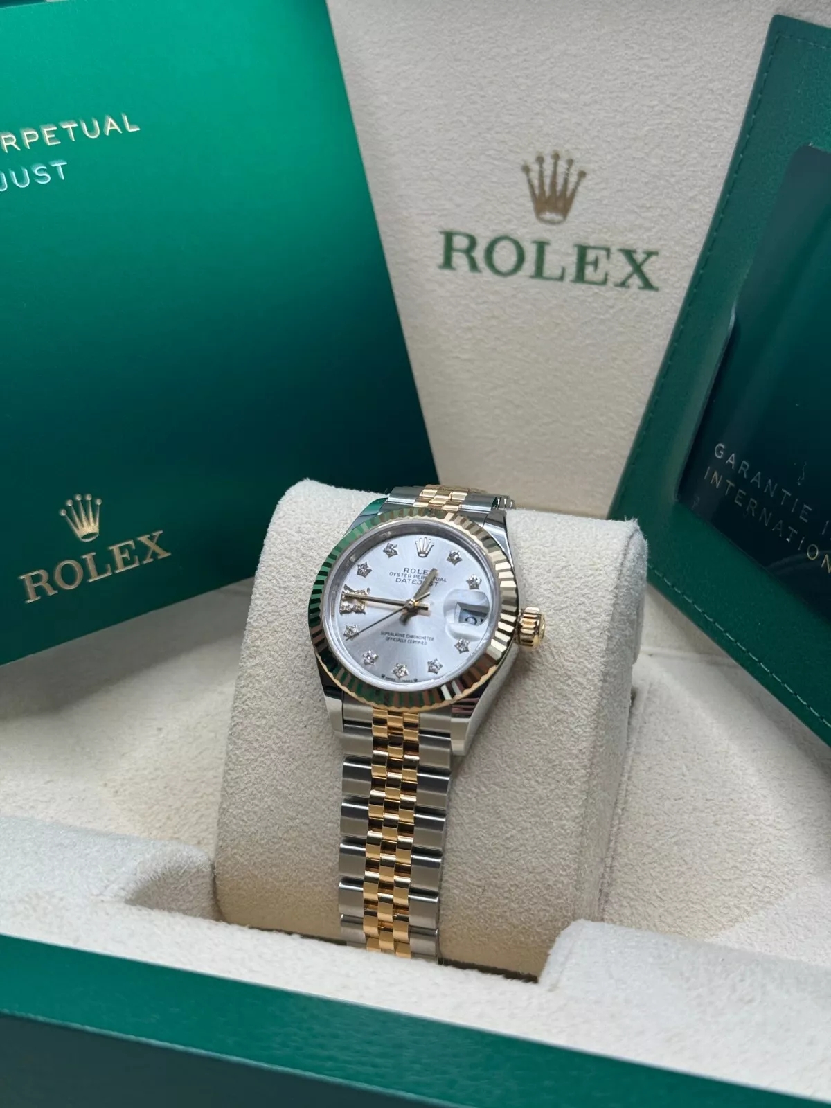 RLX Lady-Datejust 28mm 279173 Silver Diamond Dial Oyster Bracelet