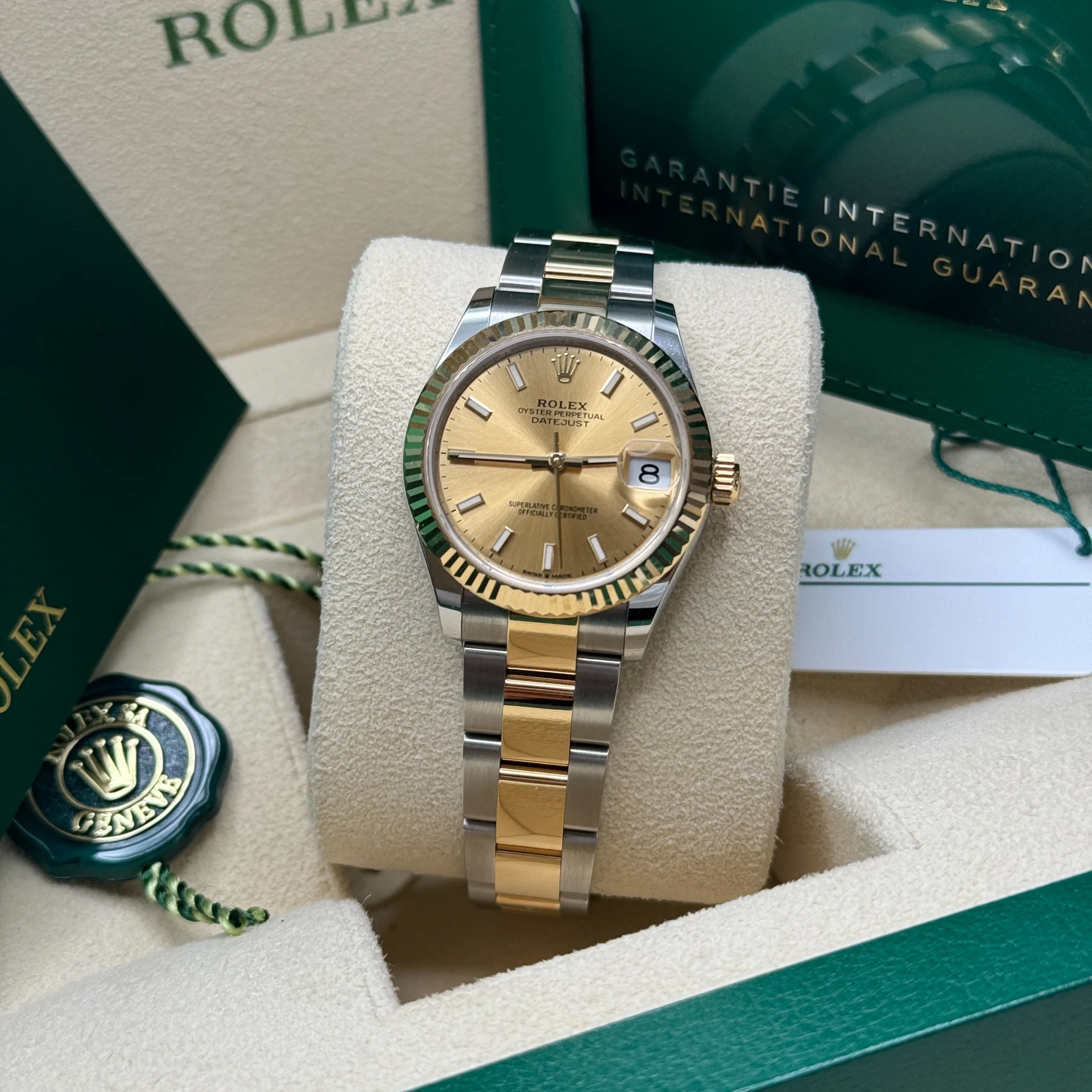 RLX Datejust m278273-0013/0014 31mm Champagne Dial Stainless Steel and Yellow Gold Oyster Watch