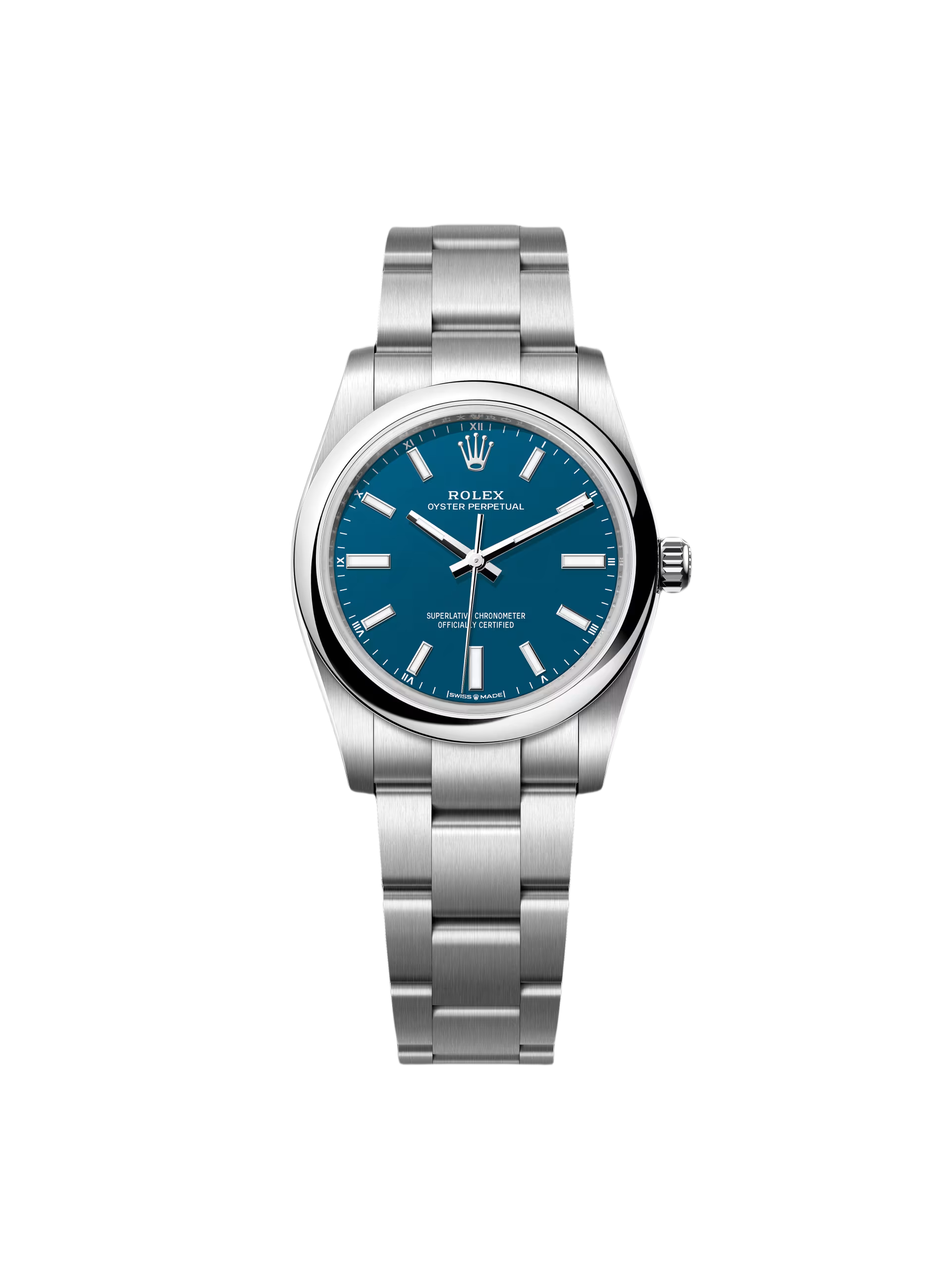 RLX Oyster Perpetual 34mm 124200  Blue Dial Oyster Stainless Steel Bracelet