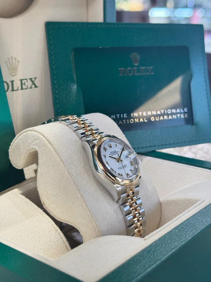 RLX Lady-Datejust 28mm  279163 White Roman Dial Oyster Bracelet