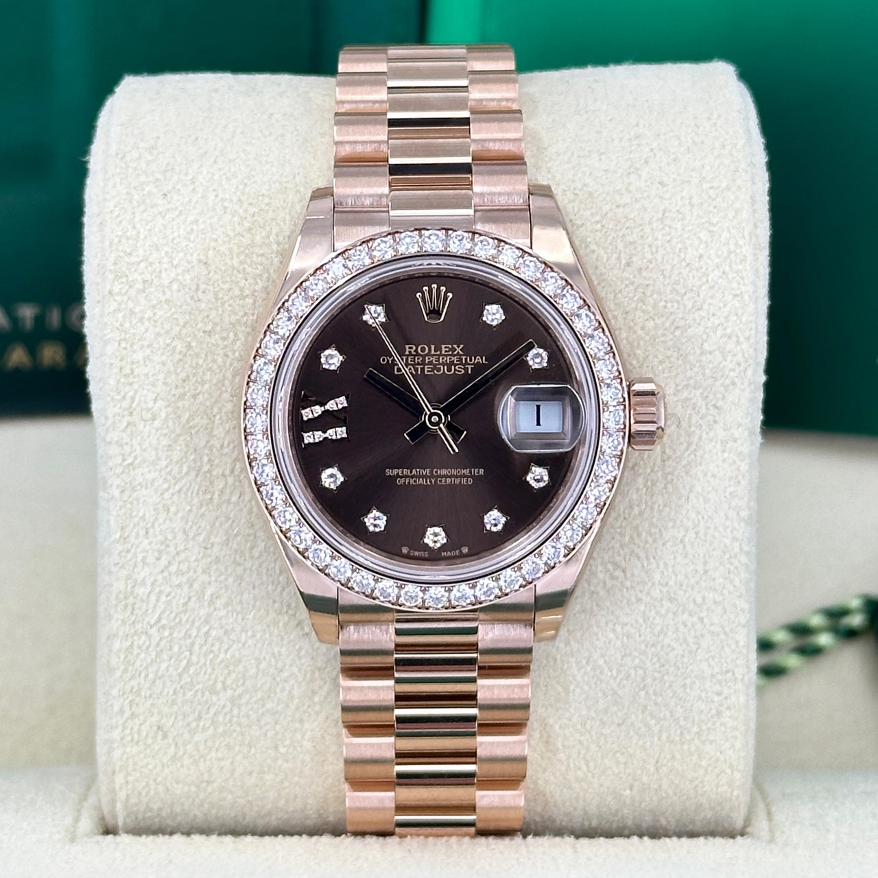 RLX  Lady-Datejust 28mm 279135RBR Chocolate Diamond Dial Jubilee Bracelet