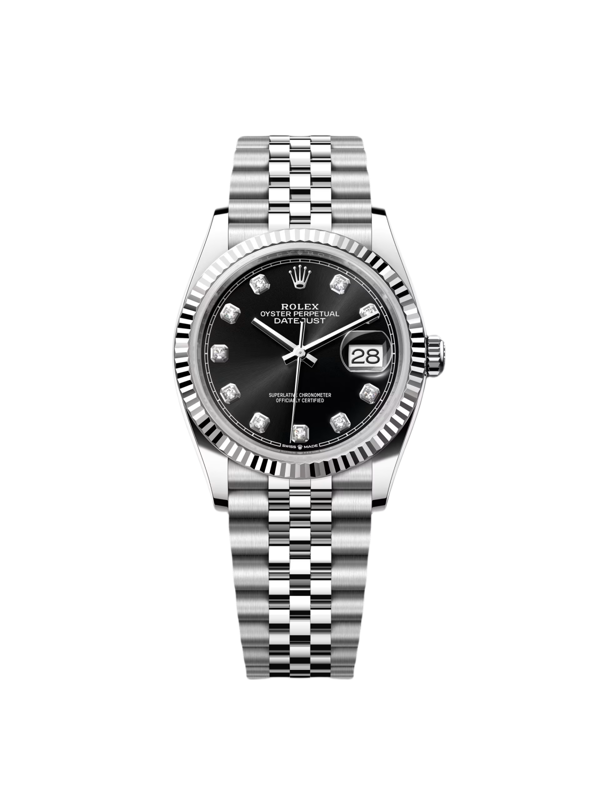 RLX  Datejust 36mm 126234 Black Diamond Dial Stainless Steel Oyster Mens Watch