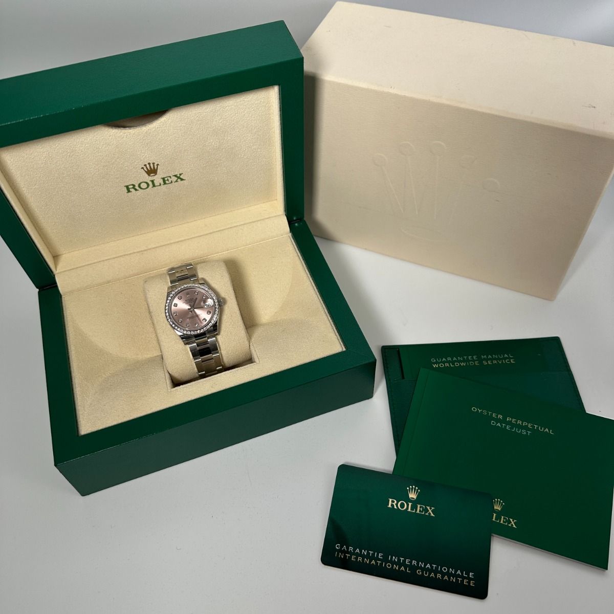 RLX Datejust m278384RBR-0035/0036 Pink 31mm Dial Oyster Watch