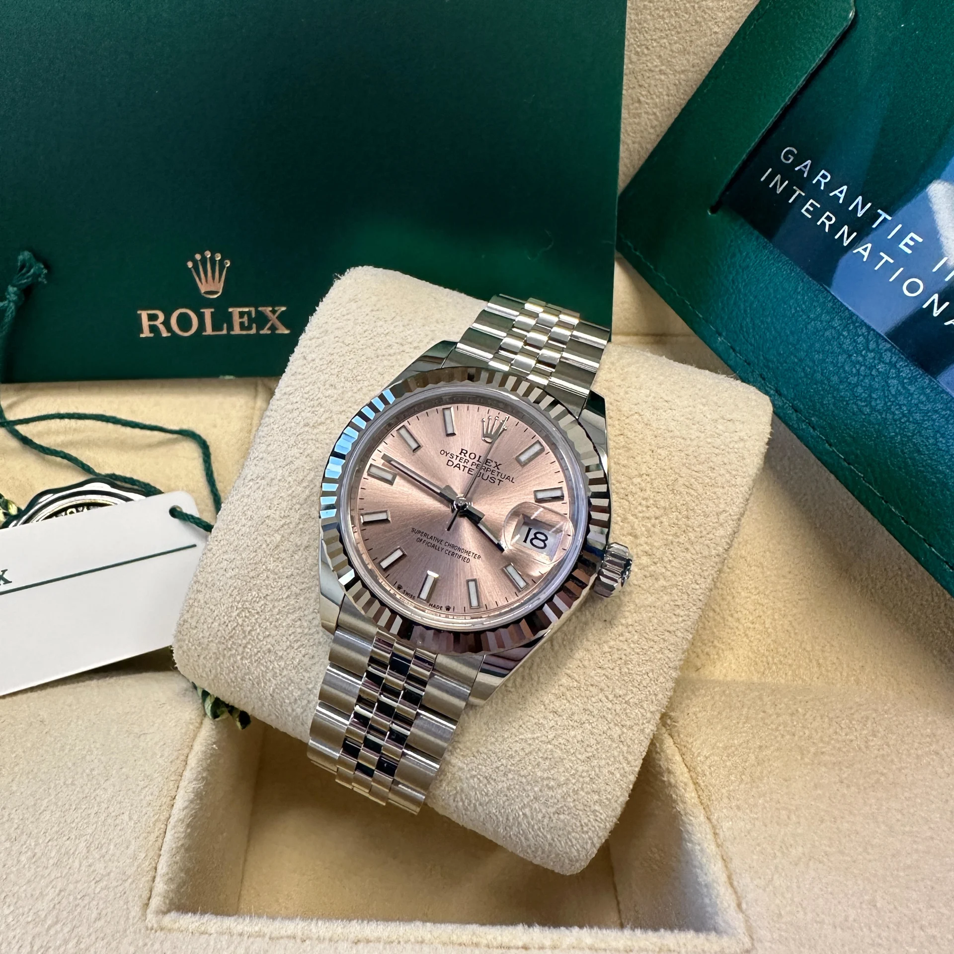 RLX Lady-Datejust 28mm 279174 Pink Dial Oyster Bracelet