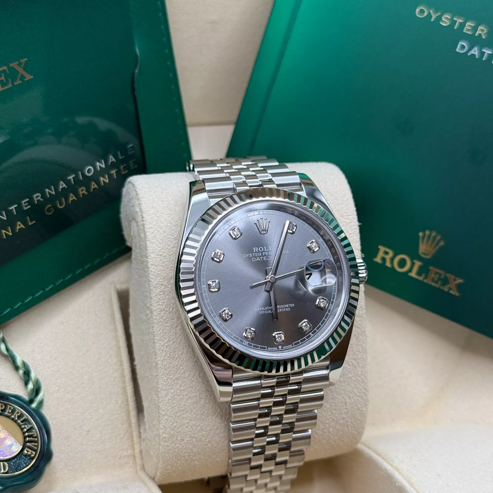 RLX  Datejust 41mm 126334 Slate Diamond Jubilee Stainless Steel