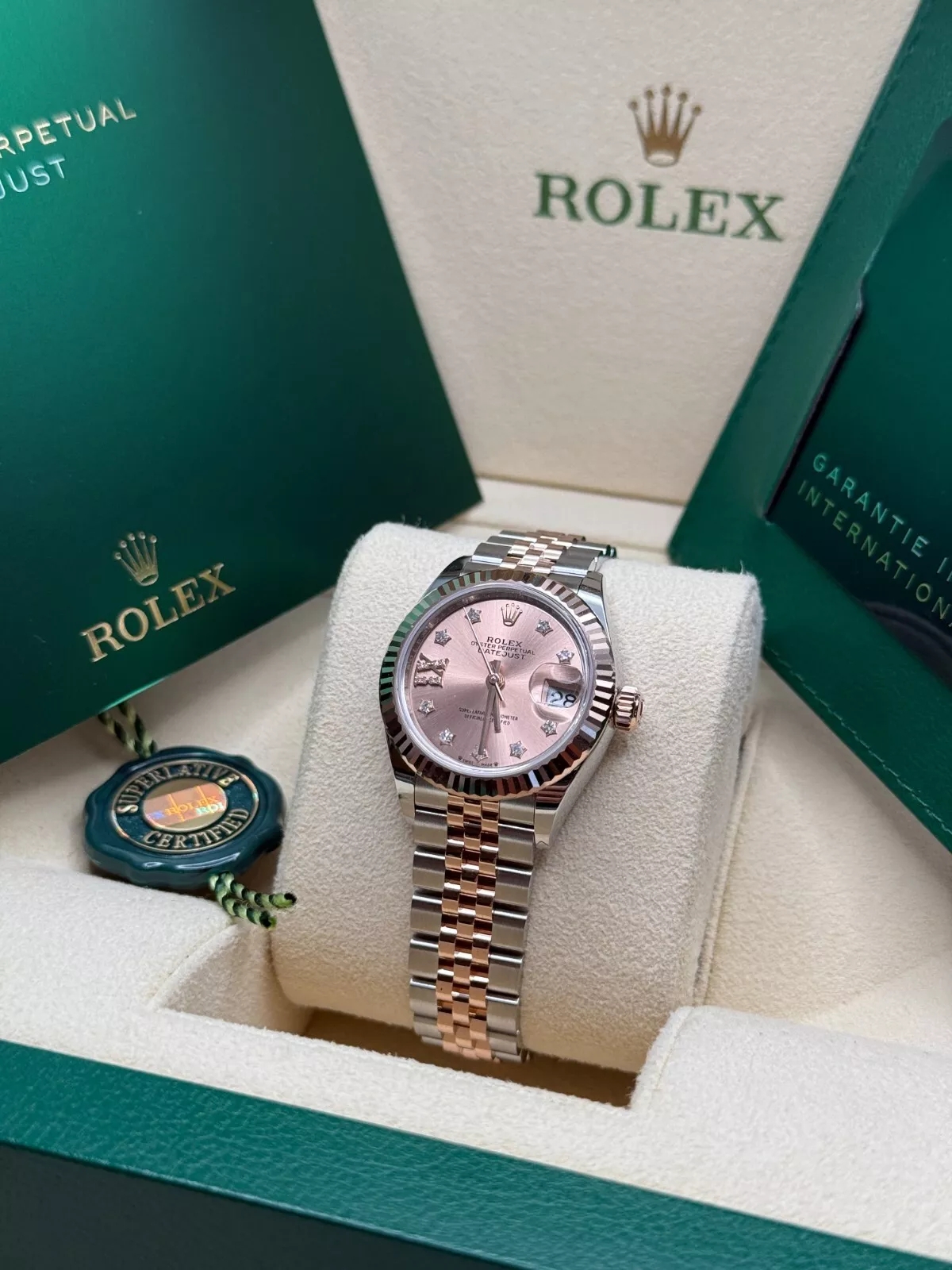 RLX Lady-Datejust 28mm 279171 Rose-colour Diamond Set Oyster Stainless Steel and Rose Gold