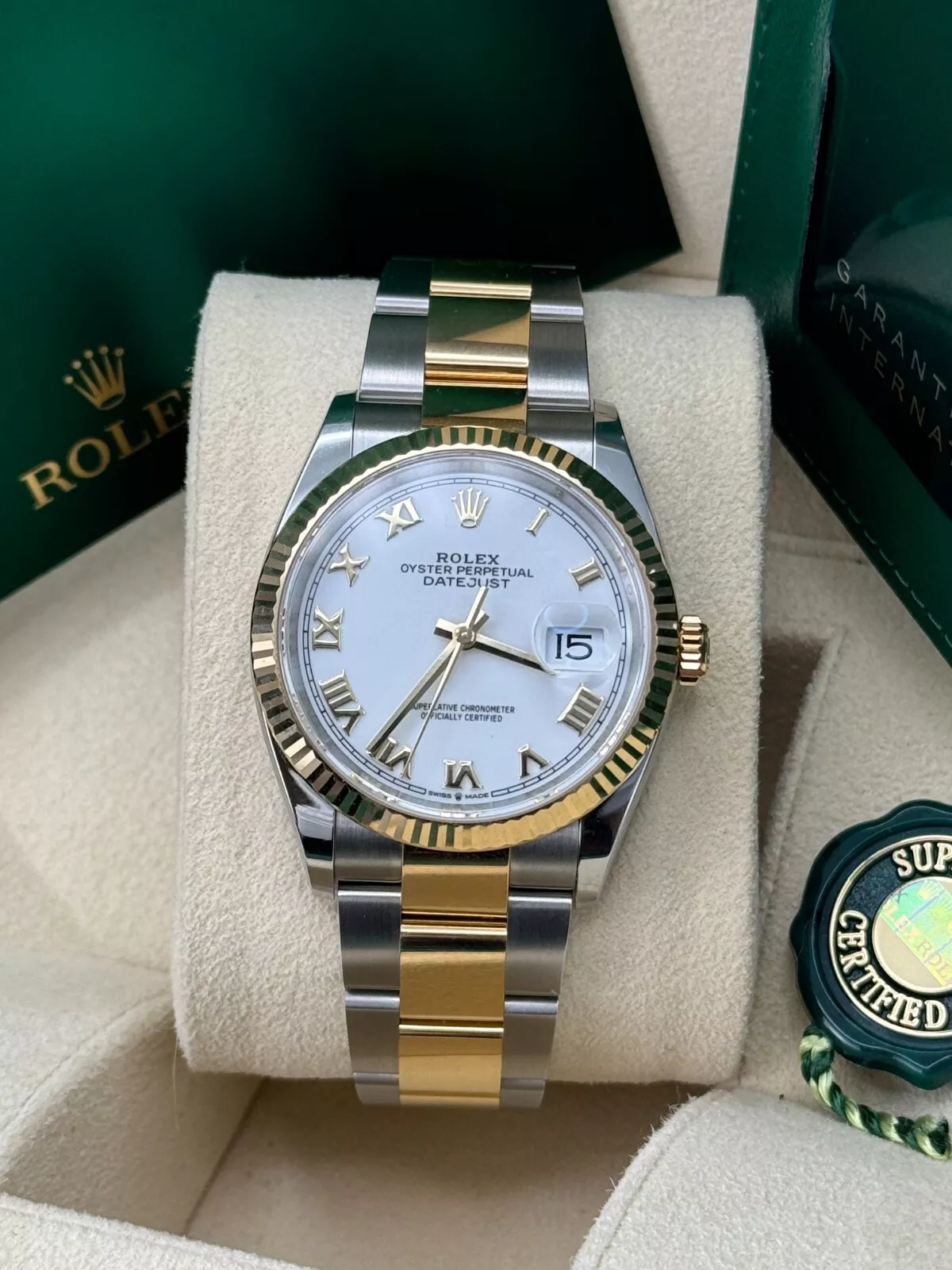 RLX  Datejust 36mm 126233 White Dial Oyster Bracelet Watch