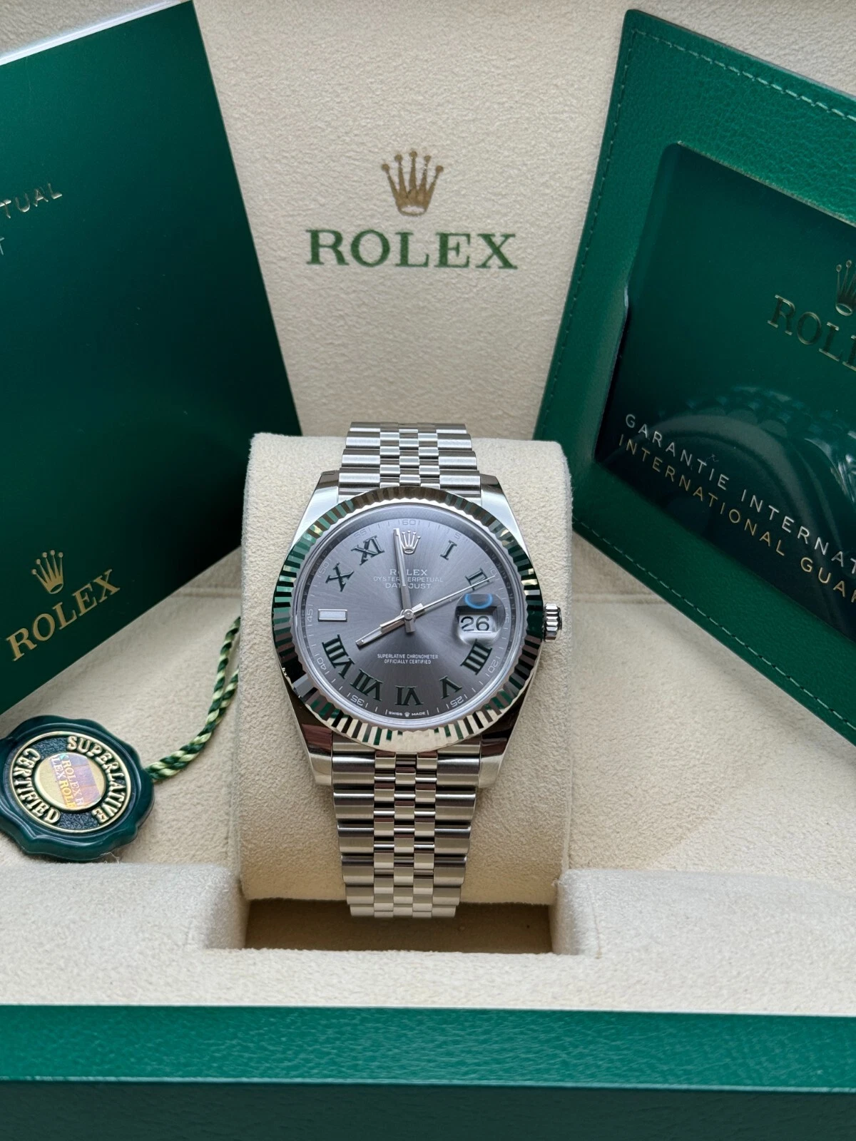 RLX  Datejust 41mm 126334 Slate Roman Jubilee Stainless Steel Mens Watch